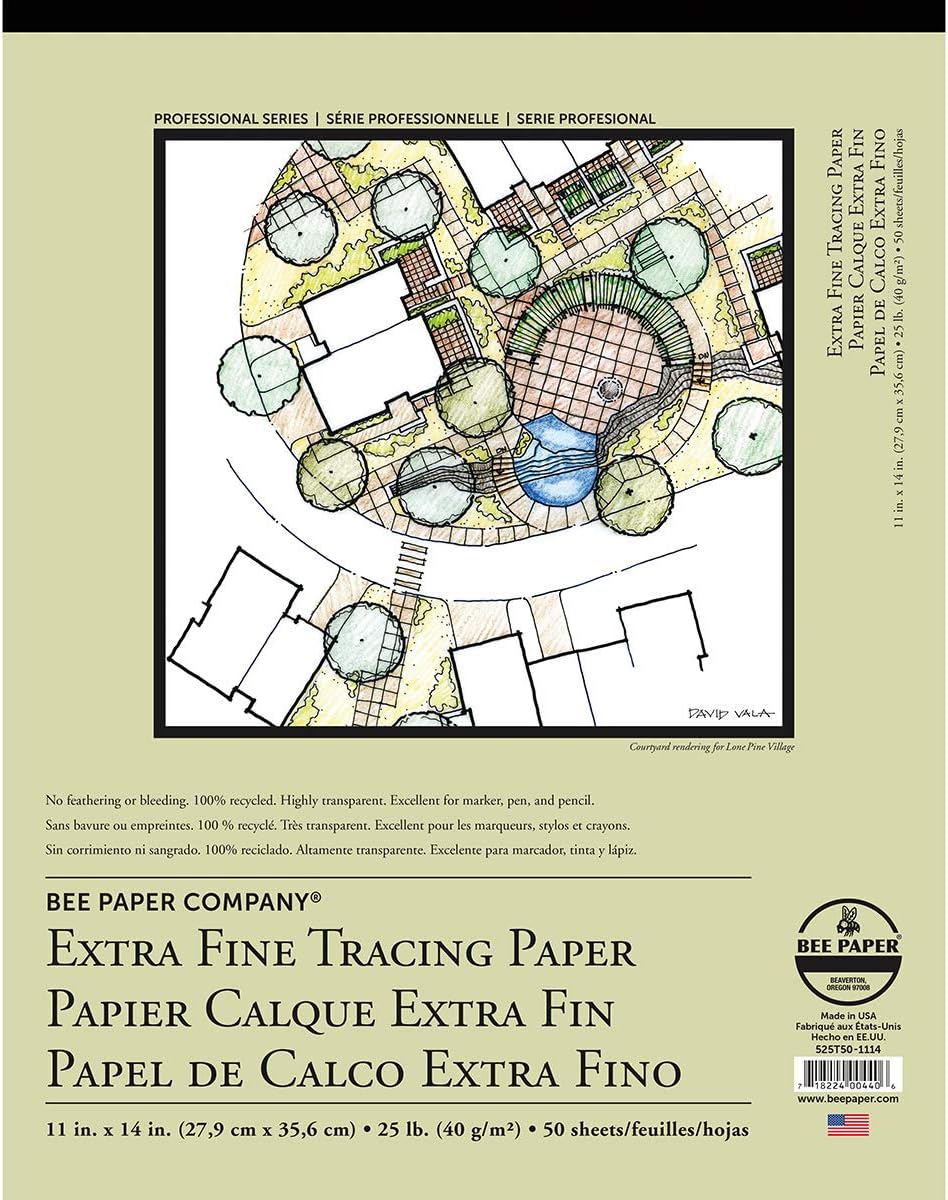 Bee Paper Extra Fine Tracing Pad, 11-Inch by 14-Inch