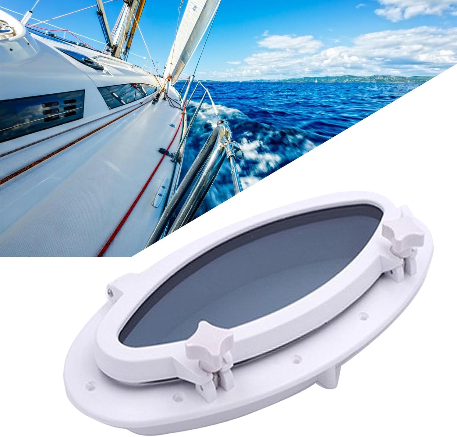 Trailer Cabin Window Oval Marine Portlight Tempered Glass