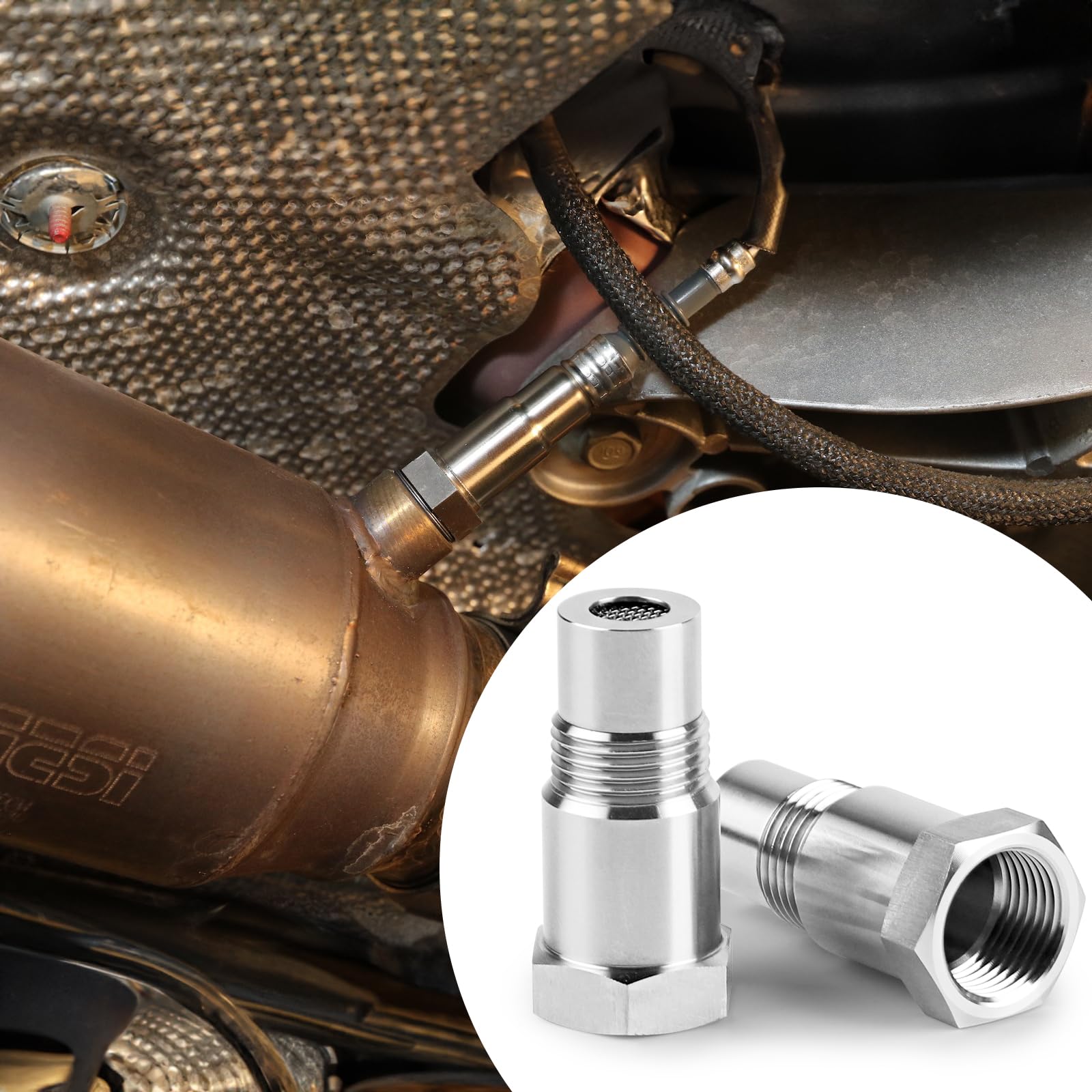 DBREAKS 2szt Przedłużacz czujnika tlenu adapter przekładka czujnik tlenu adapter do usuwania światła silnik sprawdzanie czujnika tlenu Extender do systemu Exhaust