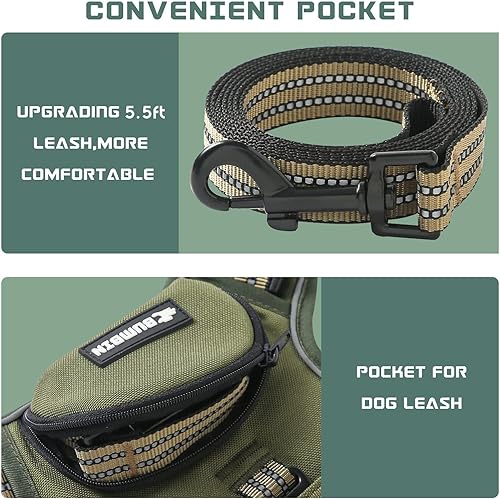 Miniatura 2 de BUMBIN Arnés táctico para perros grandes medianos y pequeños sin tirones famoso arnés para perro TIK Tok sin tirones ajuste inteligente reflectante