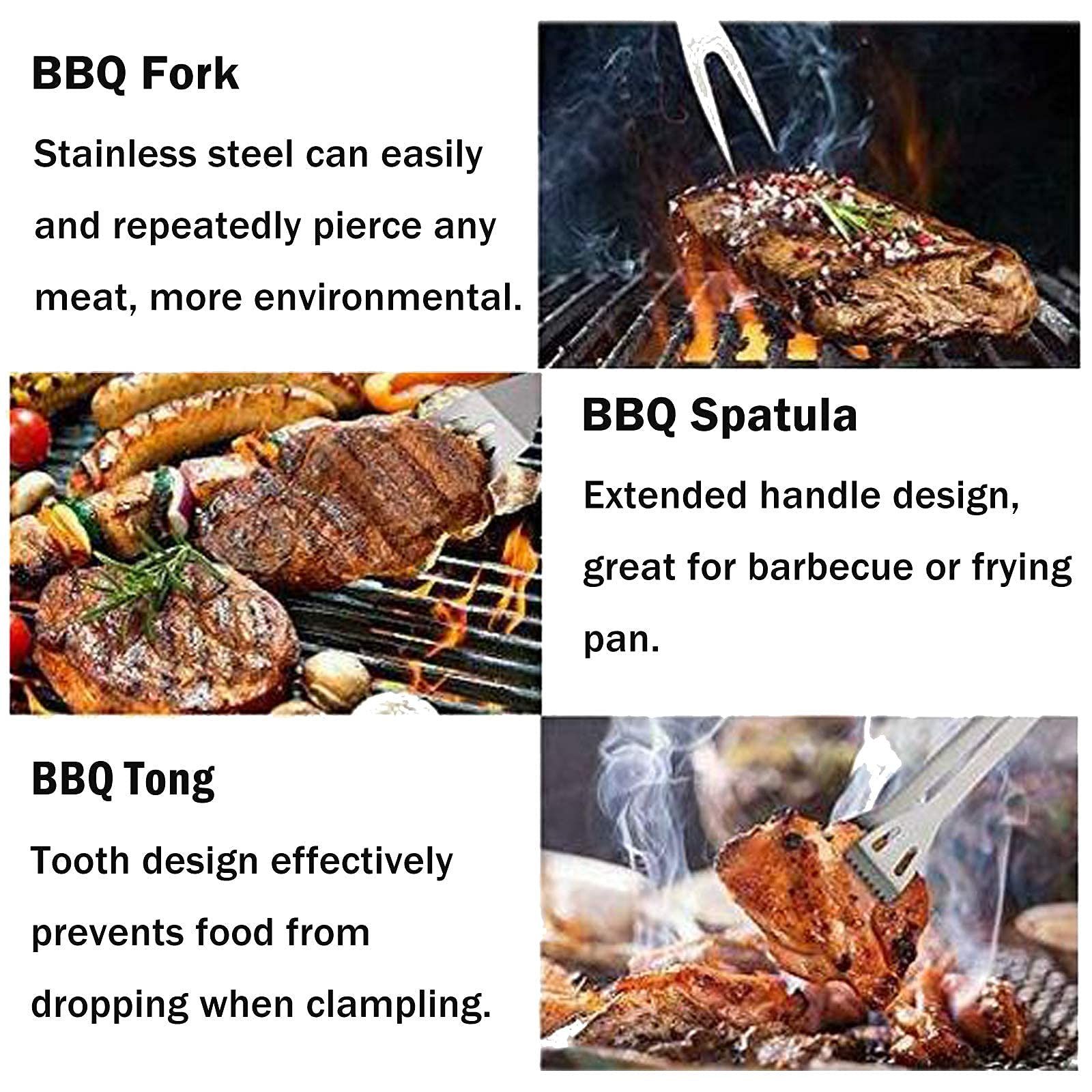 szt. Zestaw narzędzi do grillowania na grillu, zestaw akcesoriów do grilla ze stali nierdzewnej z lekkim futerałem do przenoszenia, kompletny zestaw do grillowania na świeżym powietrzu w pomieszczeni