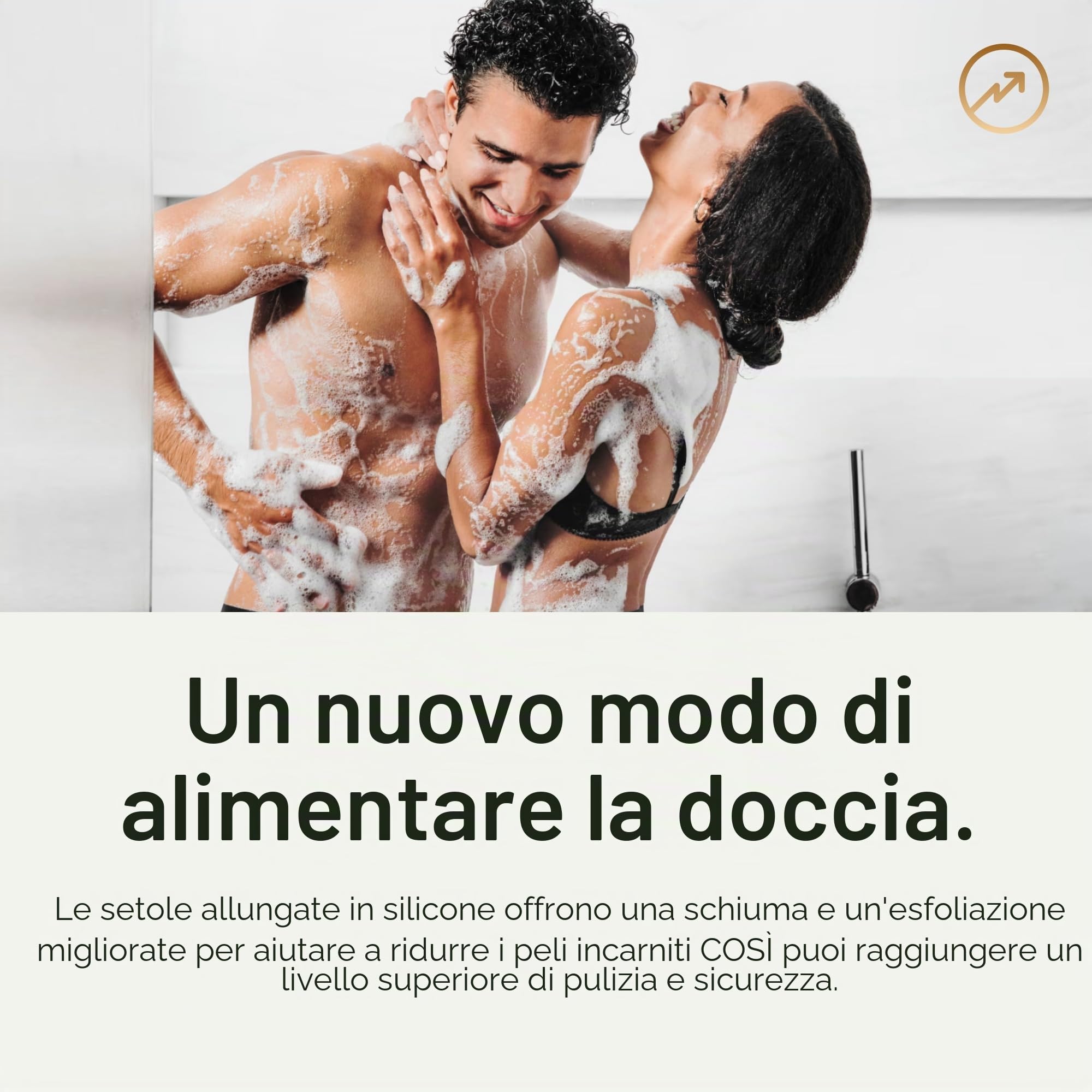 MANSCAPED® Scrubber in silicone di alta qualità, per nutrire, pulire ed esfoliare la pelle, setole di schiuma con impugnatura ergonomica antiscivolo, lunga durata e facile da pulire (confezione da 1)