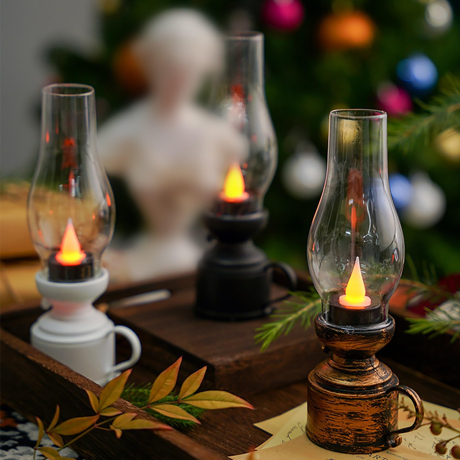 Lampa naftowa LED w stylu vintage, elektroniczna świeca wahadłowa, vintage, bezpłomieniowa lampa naftowa, zasilanie bateryjne, elektroniczne światło do wnętrz lub stołu, dekoracja