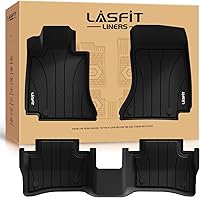 Vista 9 de LASFIT - Tapetes de suelo y maletero de auto, ajuste personalizado, de TPE, para todo tipo de clima, impermeable, juego completo, negros