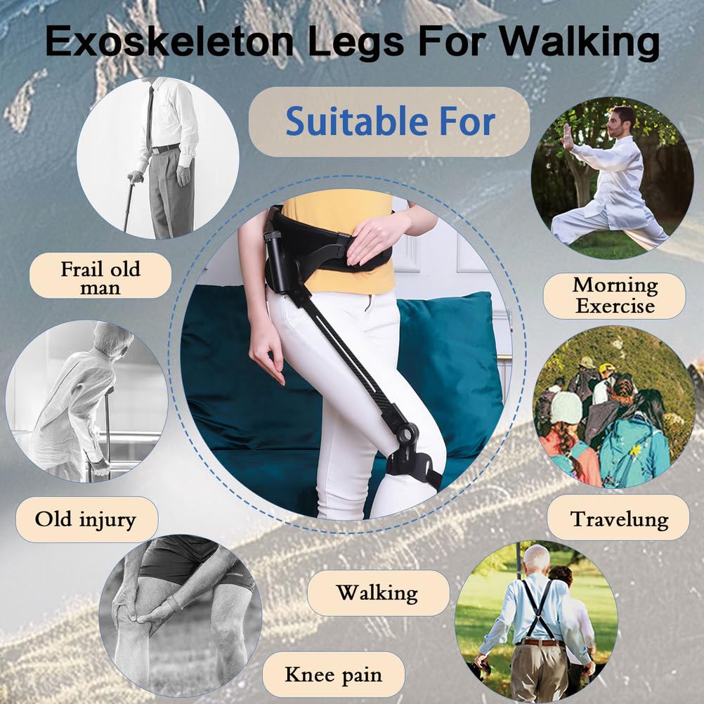 Bionic Power - Exoesqueleto para caminar, levantar piernas y escalar, 3 fuerzas ajustables, ayuda de movilidad para adultos y ancianos, viajes y uso diario