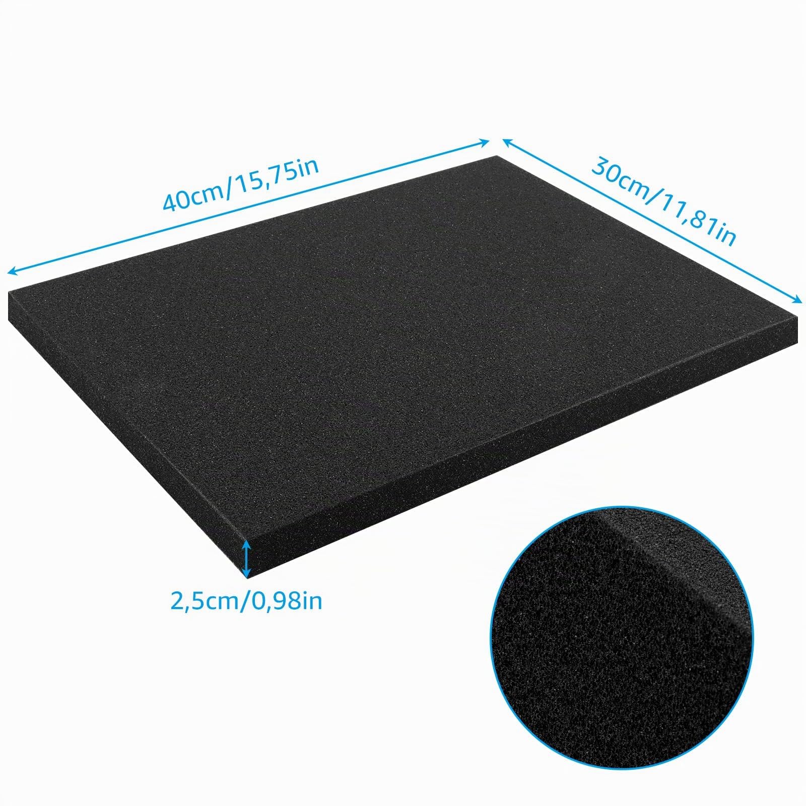 Lot de 6 plaques en mousse - Découpe de 400 x 300 mm - Pour mallette de protection, insert en mousse à outils - À découper soi-même - Hauteur : 25 mm