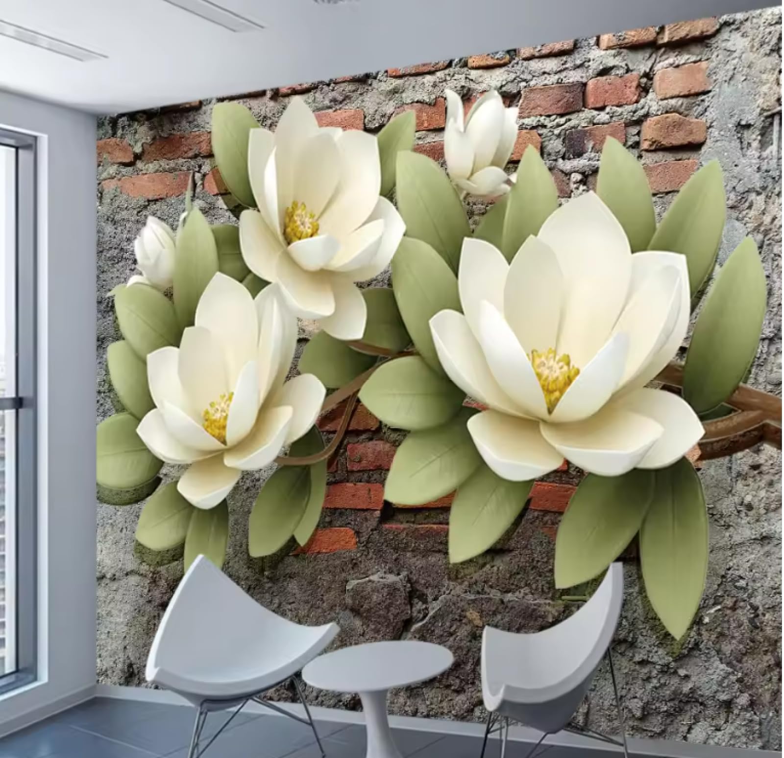 Tapety ściany do sypialni kwiatowy ceglany tapety wystrój domu tapety 3D, 3D, 350 x 245 cm