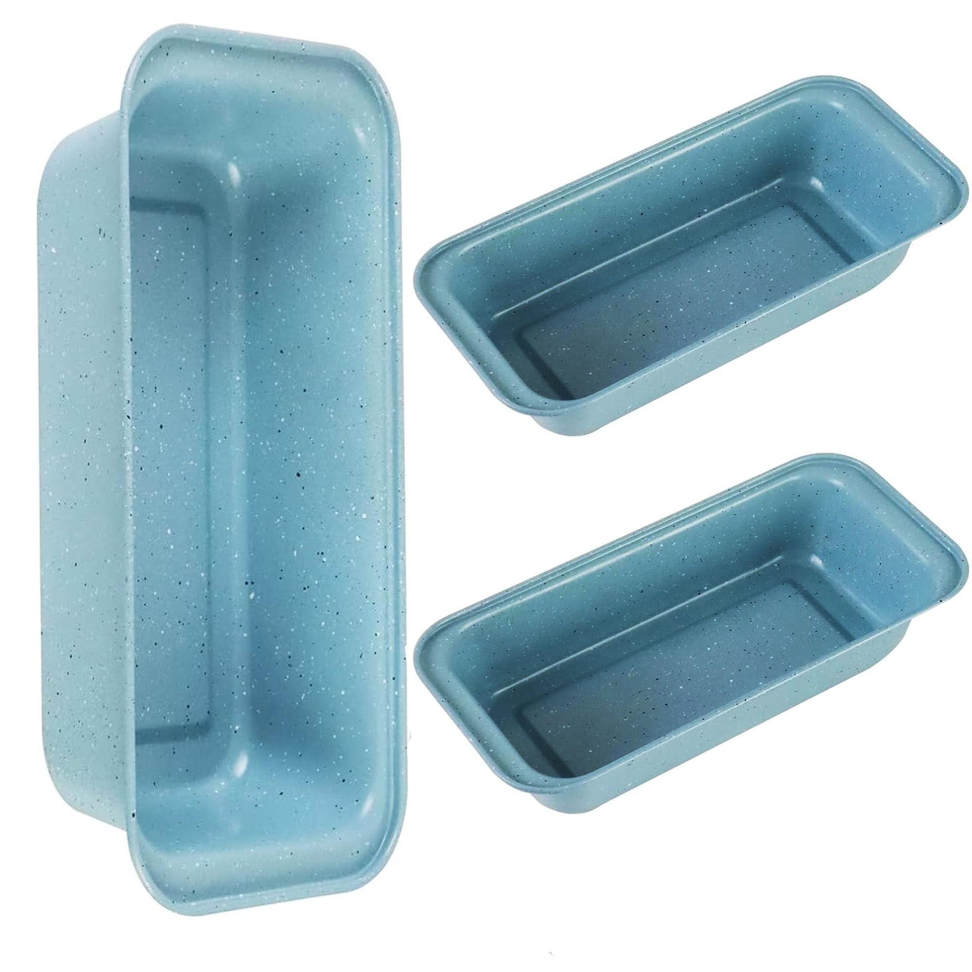 3 moldes antiadherentes de 9 x 5 pulgadas, sartenes apilables de acero al carbono avanzado para pan casero, pasteles, pastel de carne, sándwich, apto para horno y fácil de limpiar