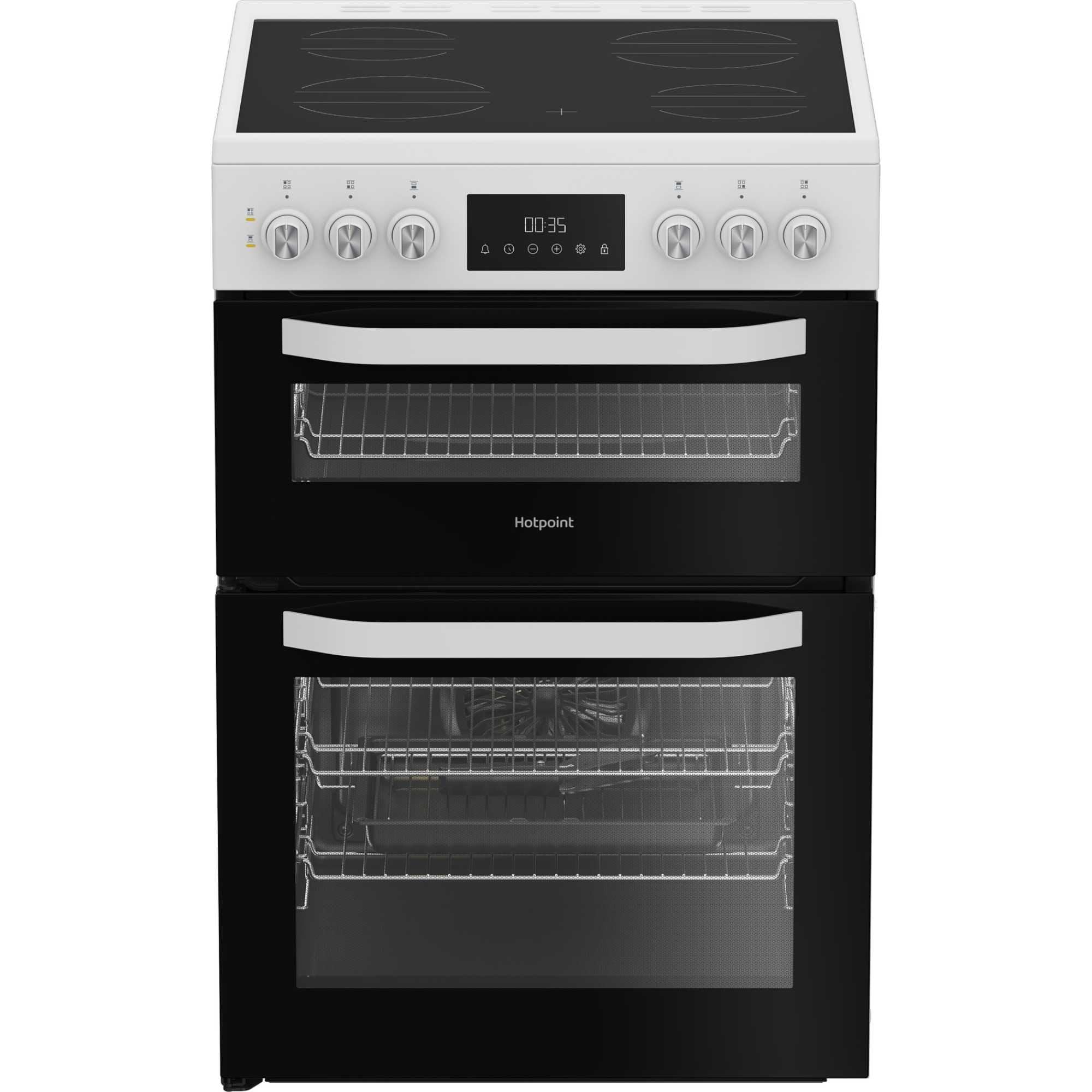Hotpoint HDE6VDW 60cm Electric Double Cooker with Multiflow - White