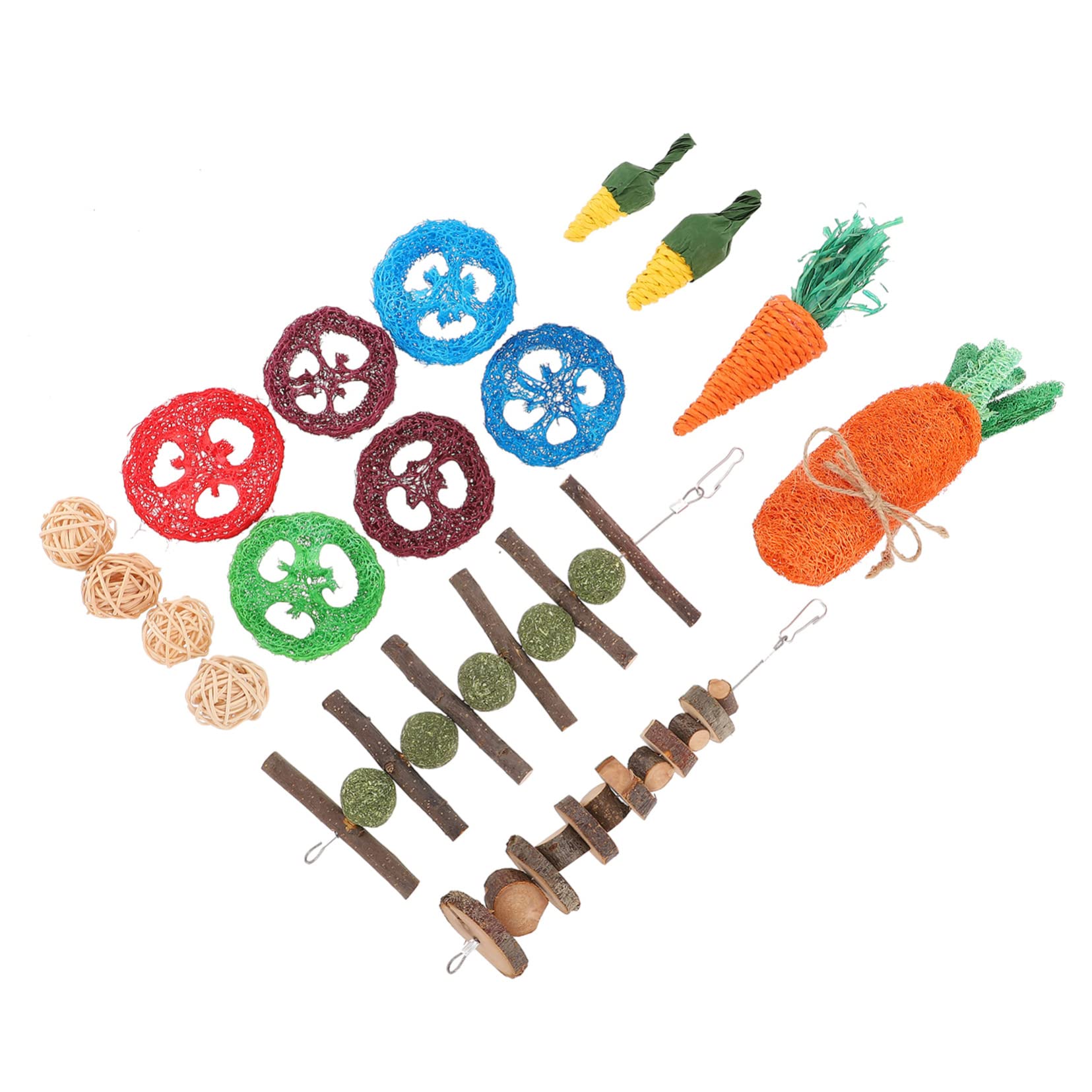 SUPVOX 16 Piezas De Juguete para Masticar Hámster Juguete para Morder Loro Juguete para Morder Conejo Juguete para Morder Hámster Juguete Molar para Conejo Juguete para Masticar