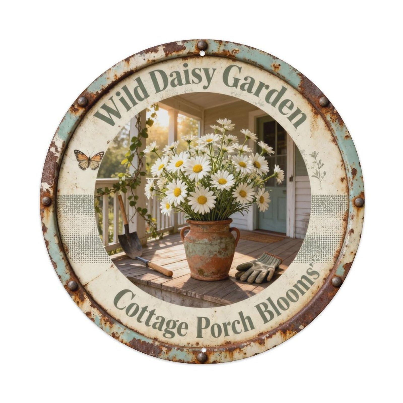 Wild Daisy Garden Metal Tin Sign Plaque