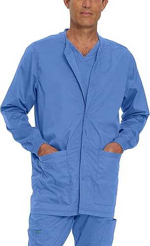 Landau ProFlex Tailored Fit Stretch 3-Pocket Warm-Up Scrub Jacket for Men 3170