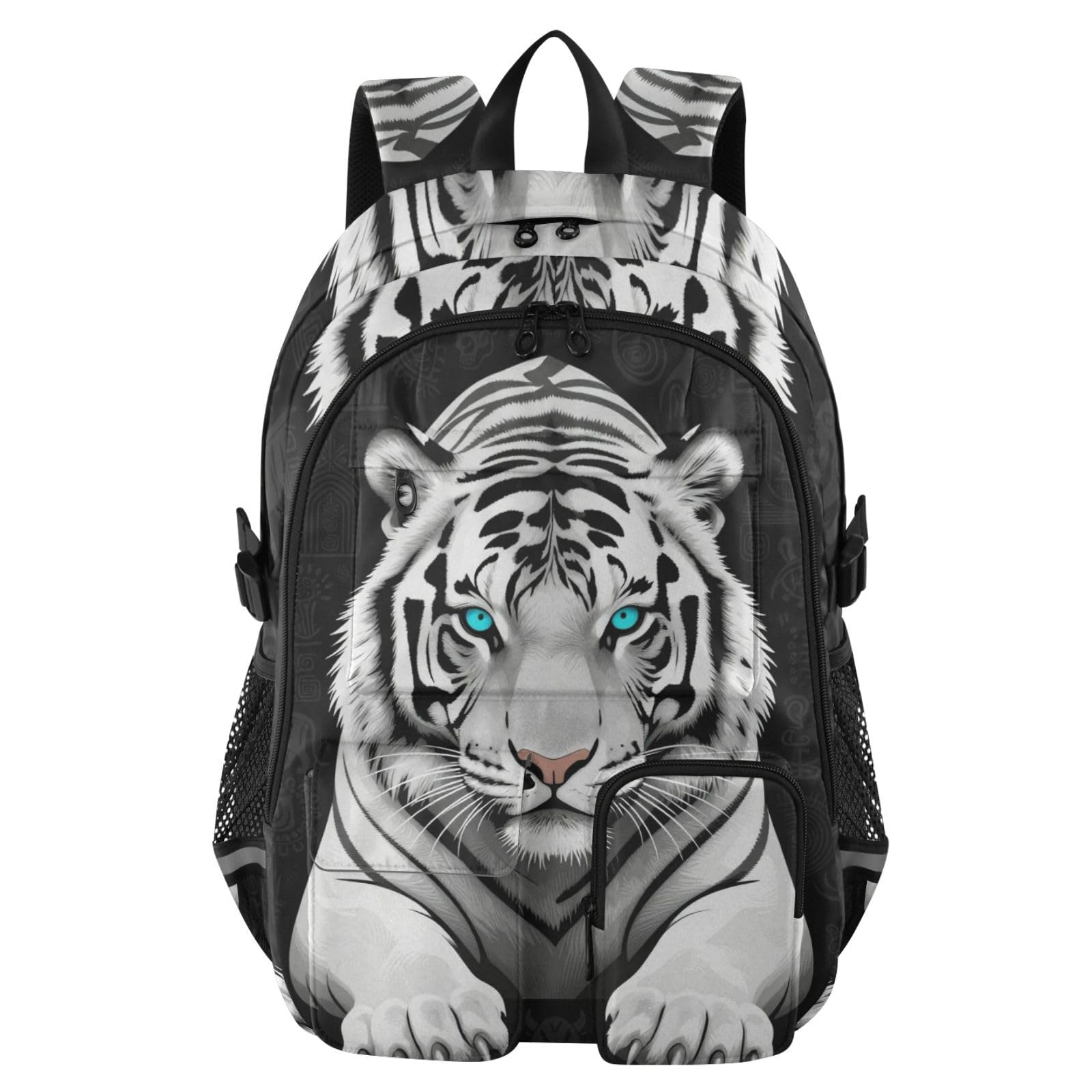 Sac à dos de voyage pour ordinateur portable pour homme et femme Tigres noirs Cool Cartables 44,5 cm Sac à dos avec compartiment pour ordinateur portable Sac à dos bagage