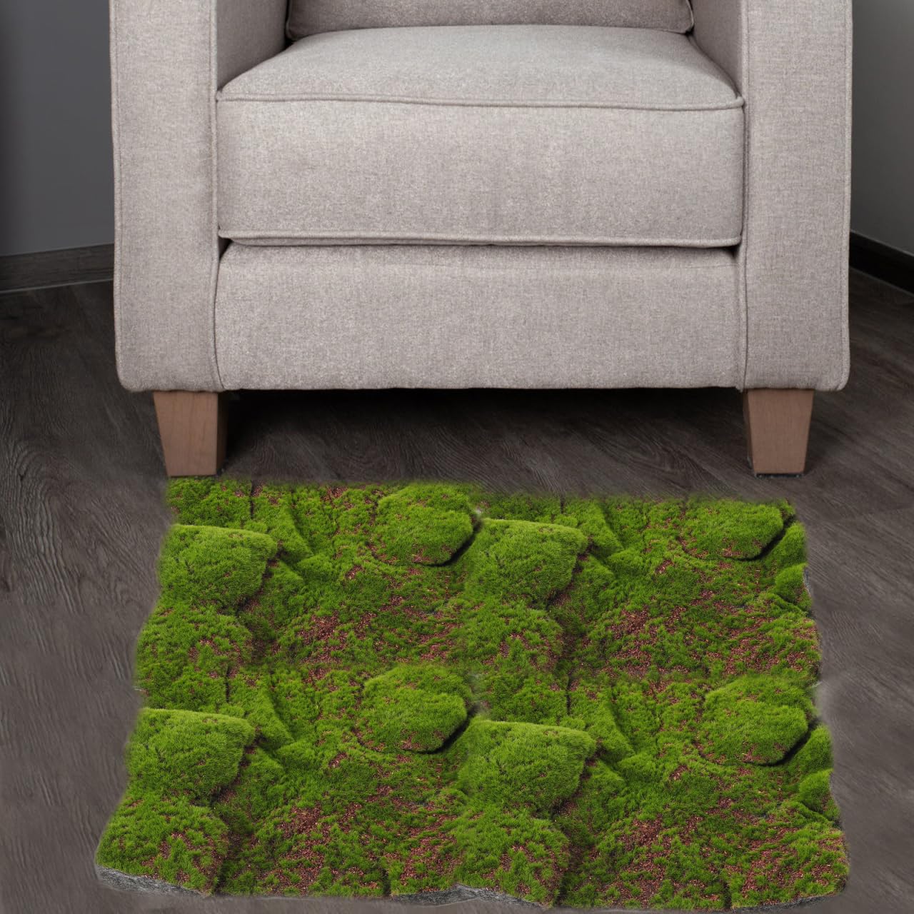 Amosfun Tappeto Erboso Artificiale in Muschio Finto 11.81X11.81X1.77In Decorazione Verde Sintetica Per Giardino Terrazzo Casa E Balcone Senza Manutenzione