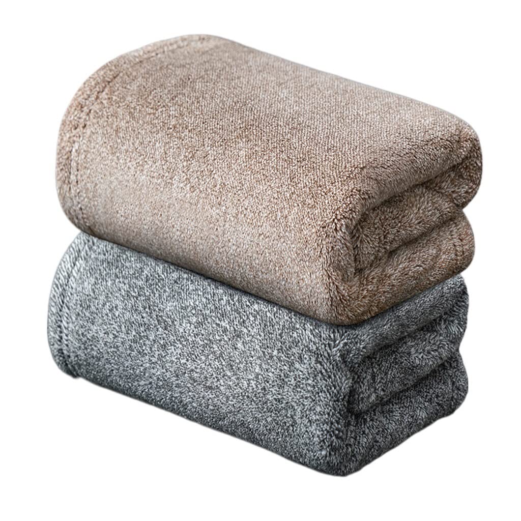 Serviette de bain et visage lot de 2 pièces séchage rapide en coton épais pour homme et femme