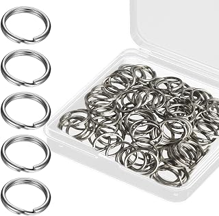 1/2" Small Split Key Rings Silver 100 pcs Double Loops Keyring Metal Mini for Keychian Car Jewelry Making DIY Crafts Dog Luggage Tag