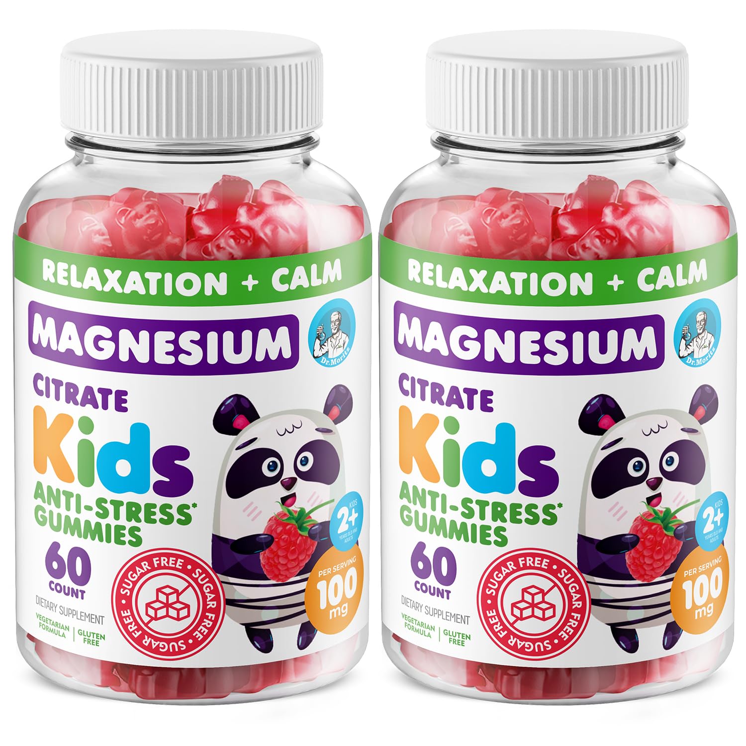DR. MORITZ Kids Magnesium Gummies Sugar-Free - Calm Magnesium Gummies Supplement for Children, Sugar-Free Magnesium Calm Chews for Kids & Adults