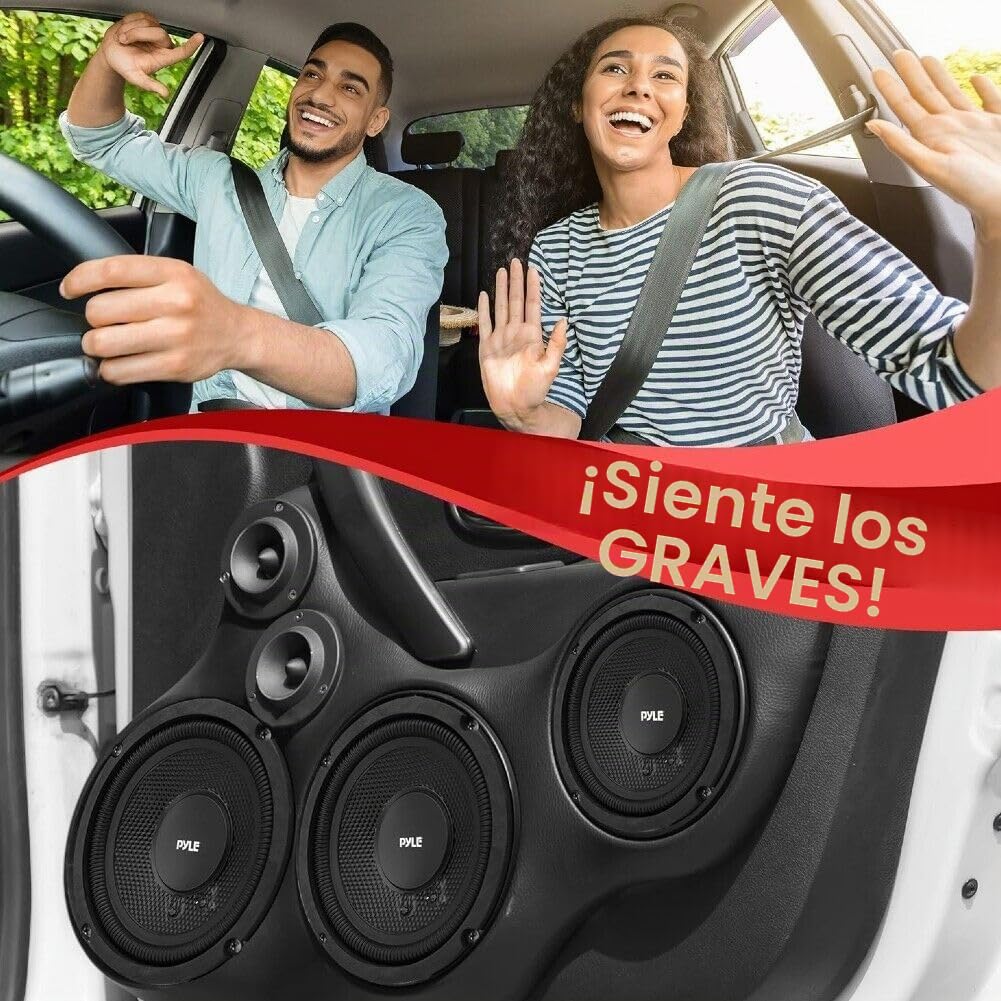 Kit Set para Pyle PLMW63 1 subwoofer 16,5 cm 165 mm 6,5" diámetro, 75 vatios rms 150 vatios máx, Bobina móvil Simple, impedancia 4 Ohm, 91 db, suspensión de Goma, Maletero de Coche, 1 Pieza