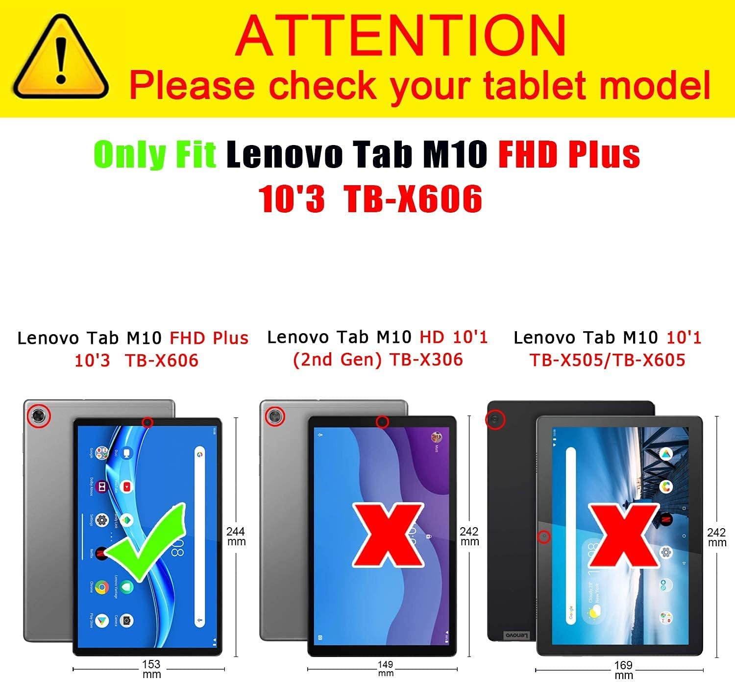 Case For Lenovo Tab M10 FHD Plus 10.3 inch (TB-X606X TB-X606F) Leather Case with Auto Wake-up - Image 3