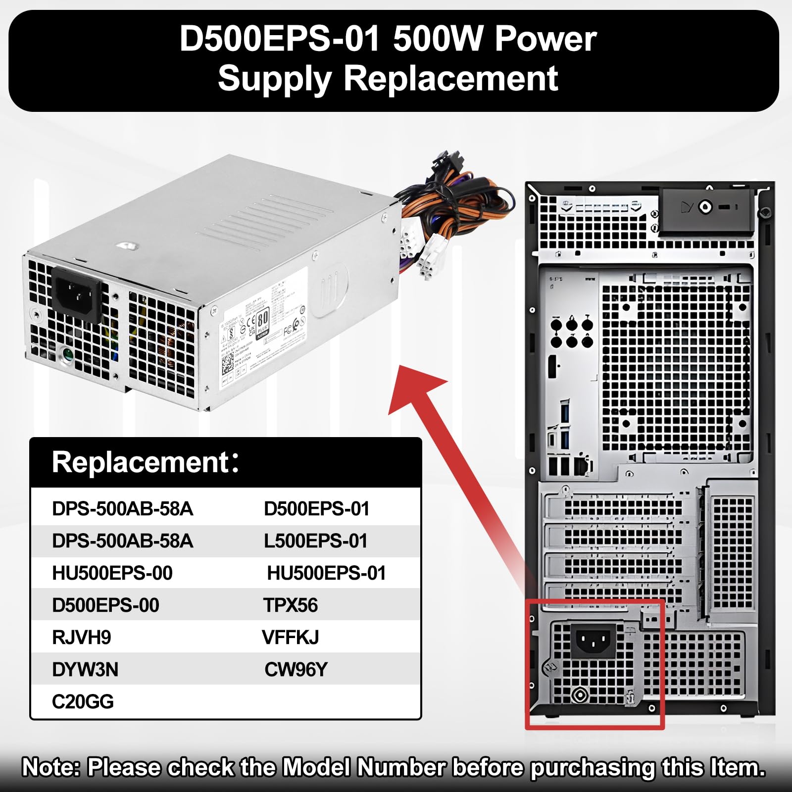 Amazon.com: LXun Upgrad L500EPS-01 D500EPS-01 500W Power