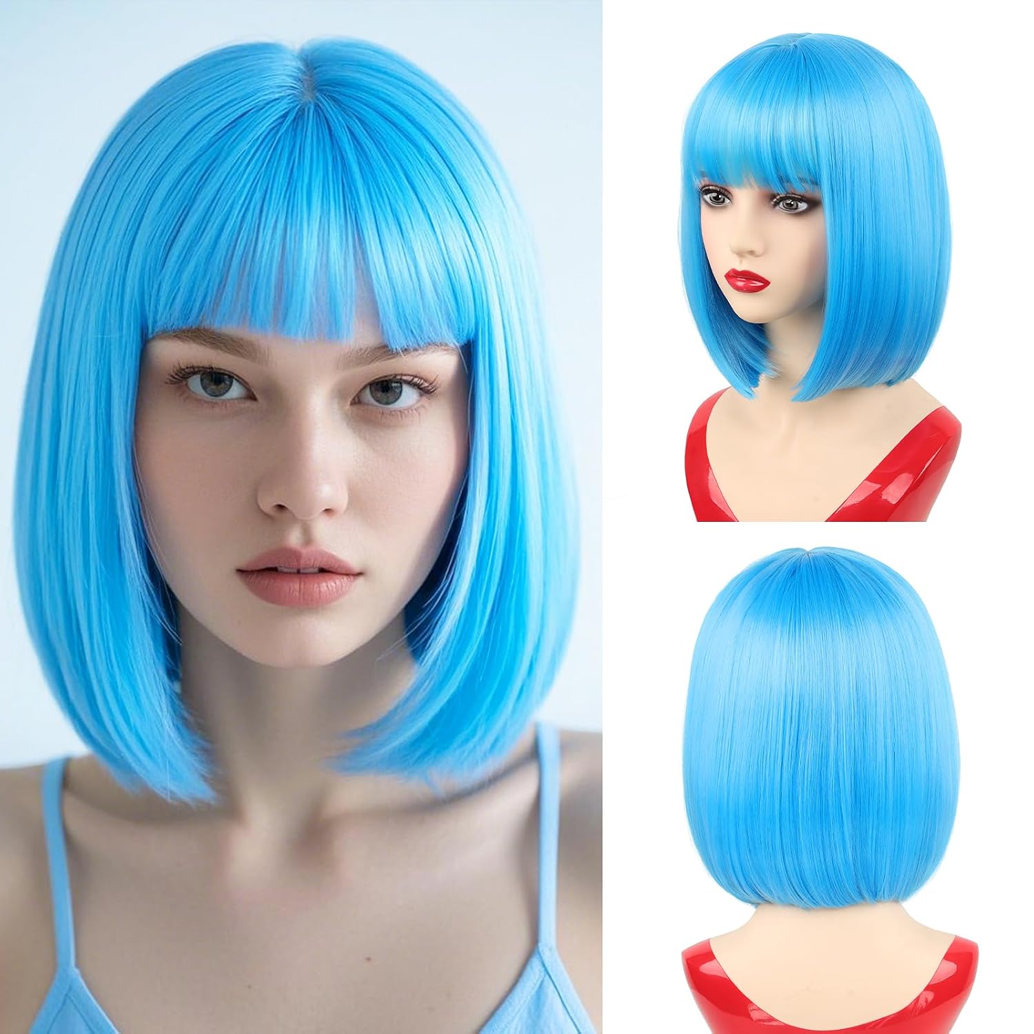 NOTICEME Baby Blue Bob Wig - Short Straight Synthetic Hair