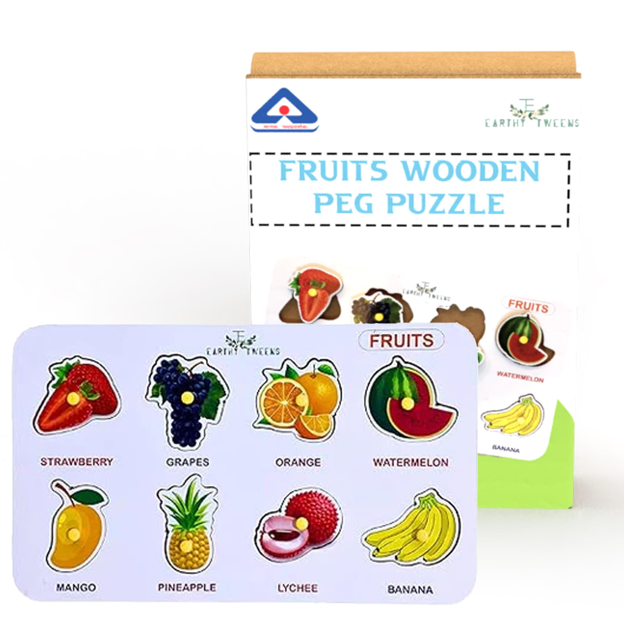 Earthytweens Fruits Wooden Peg Puzzle - A Juicy Adventure in Learning for Kids Aged 3 and Up! Perfect Educational Toy and Game for Kids to Nourish Their Growing Minds with Fun and Creativity! (B0CKJ3SJC4) Amazon Price History, Amazon Price Tracker