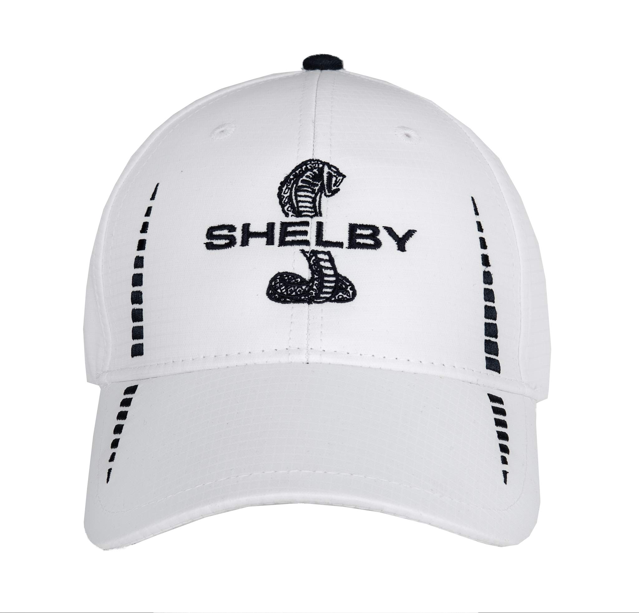 Shelby Snake White Performance Hat with UV Protection | Officially Licensed Shelby® Product | Adjustable, One-Size Fits All | Stretchable Hook and Loop Closure