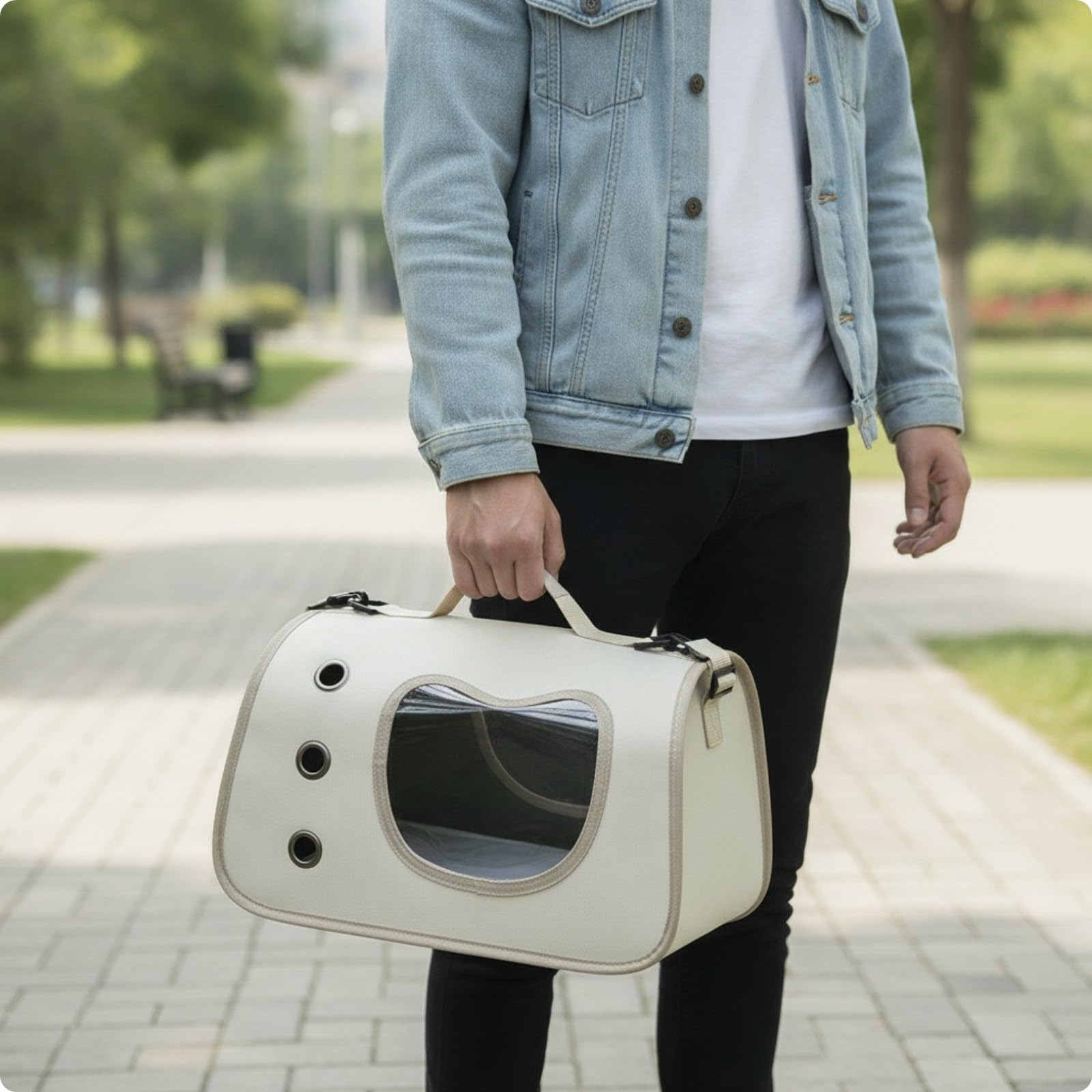 Tragbar Weichwand-Tiertransportbox | Weiche Tiertransporttasche mit Reißverschluss, atmungsaktiv, Transporttasche mit Netzfenstern, für Autofahrten,