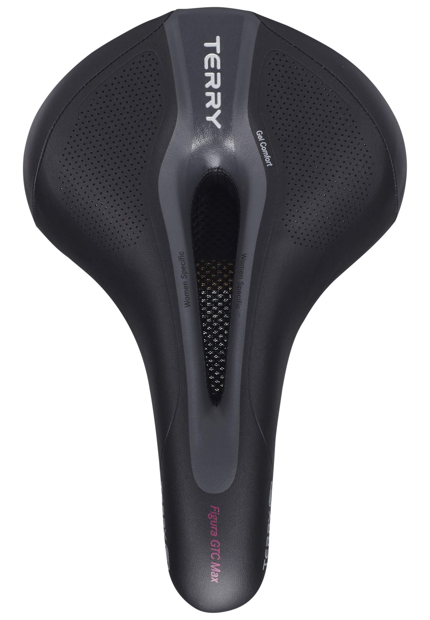 Terry Figura GTC Gel Woman siodełko z ramą CrMo, materiałem wierzchnim WeatherMax Dura Silk w kolorze czarnym, szerokość siedziska: 12 cm – 15 cm, 423 006 09