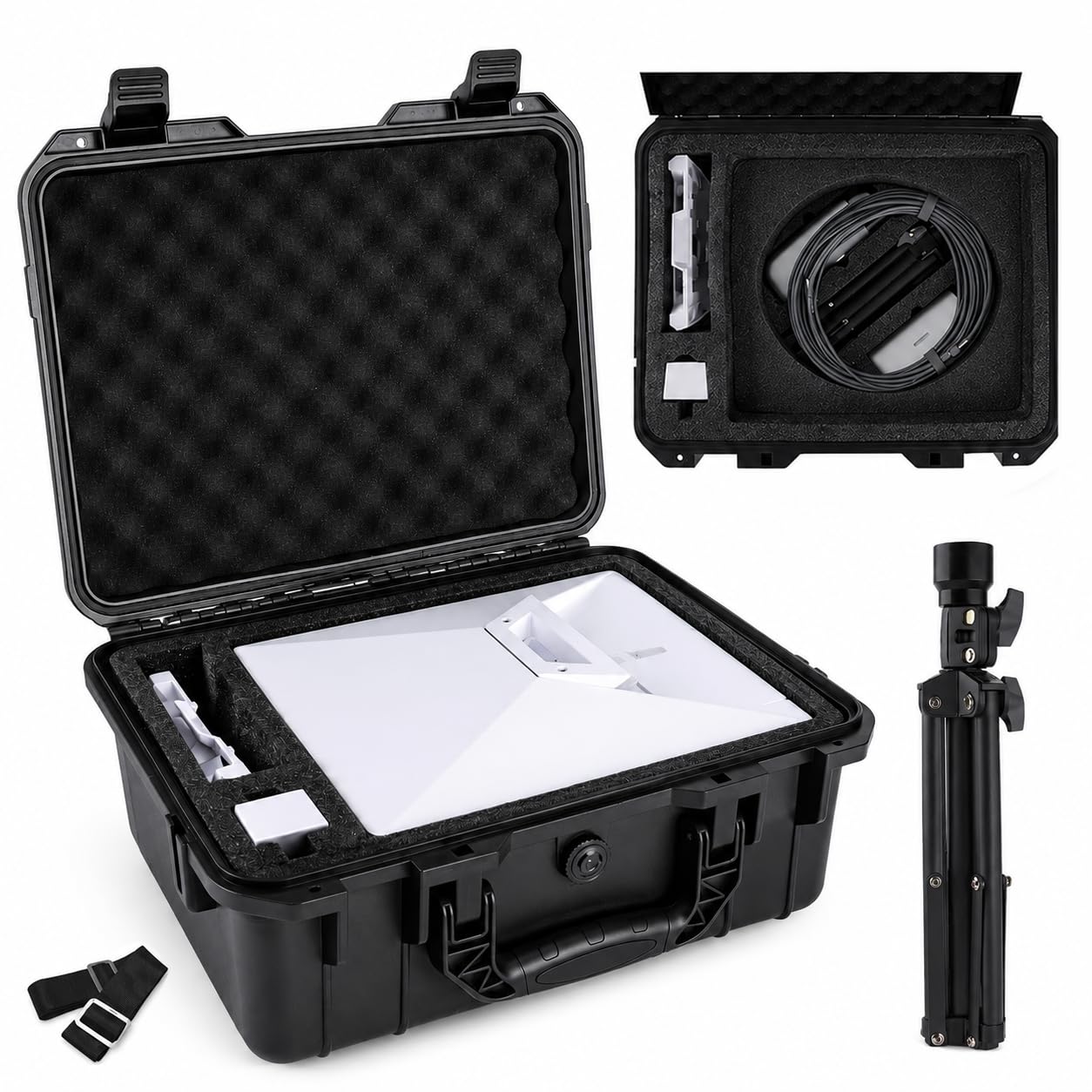 Starlink Mini Case impermeabile antiurto con spazio per accessori per supporto, adattatore tubo, cavo di alimentazione, compatibile con viaggi, campeggio e avventure all'aperto