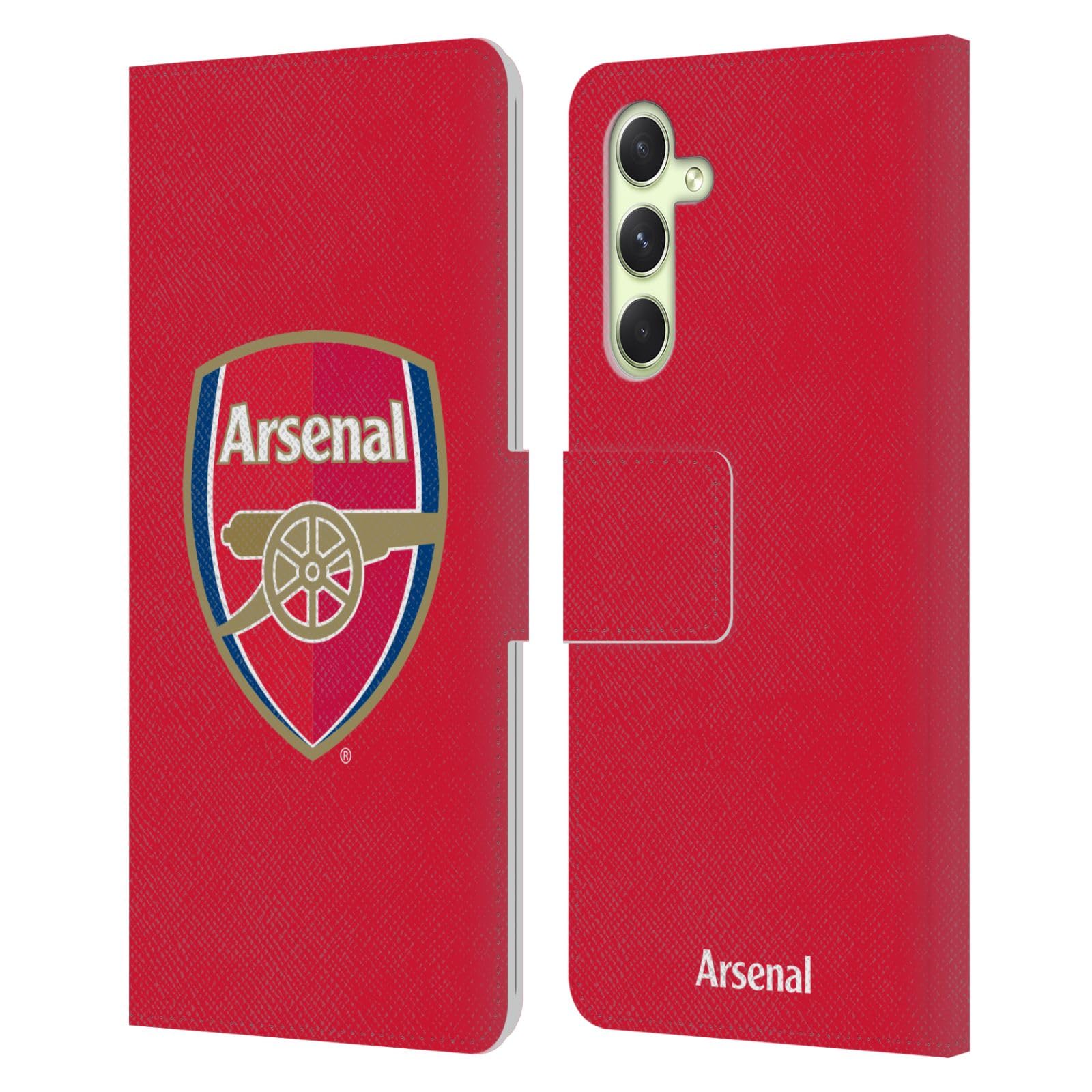 Head Case Designs Officially Licensed Arsenal FC Full Colour Red Crest 2 Leather Wallet Case Compatible With Samsung Galaxy A54 5G — image 1