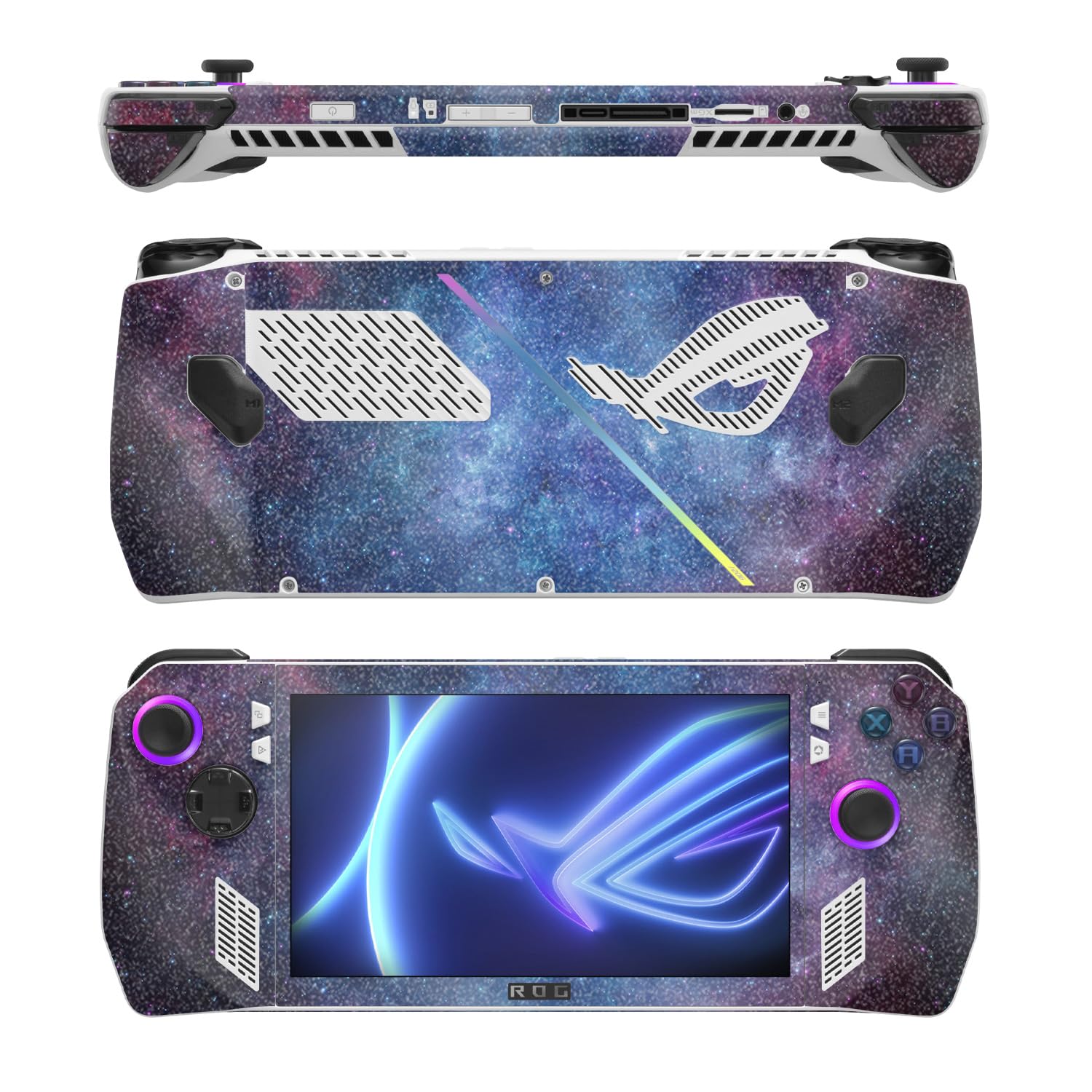 MightySkins Glossy Glitter Skin Compatible with Asus ROG Ally - Nebula | Protective, Durable High-Gloss Glitter Finish | Easy to Apply, Remove, and Change Styles