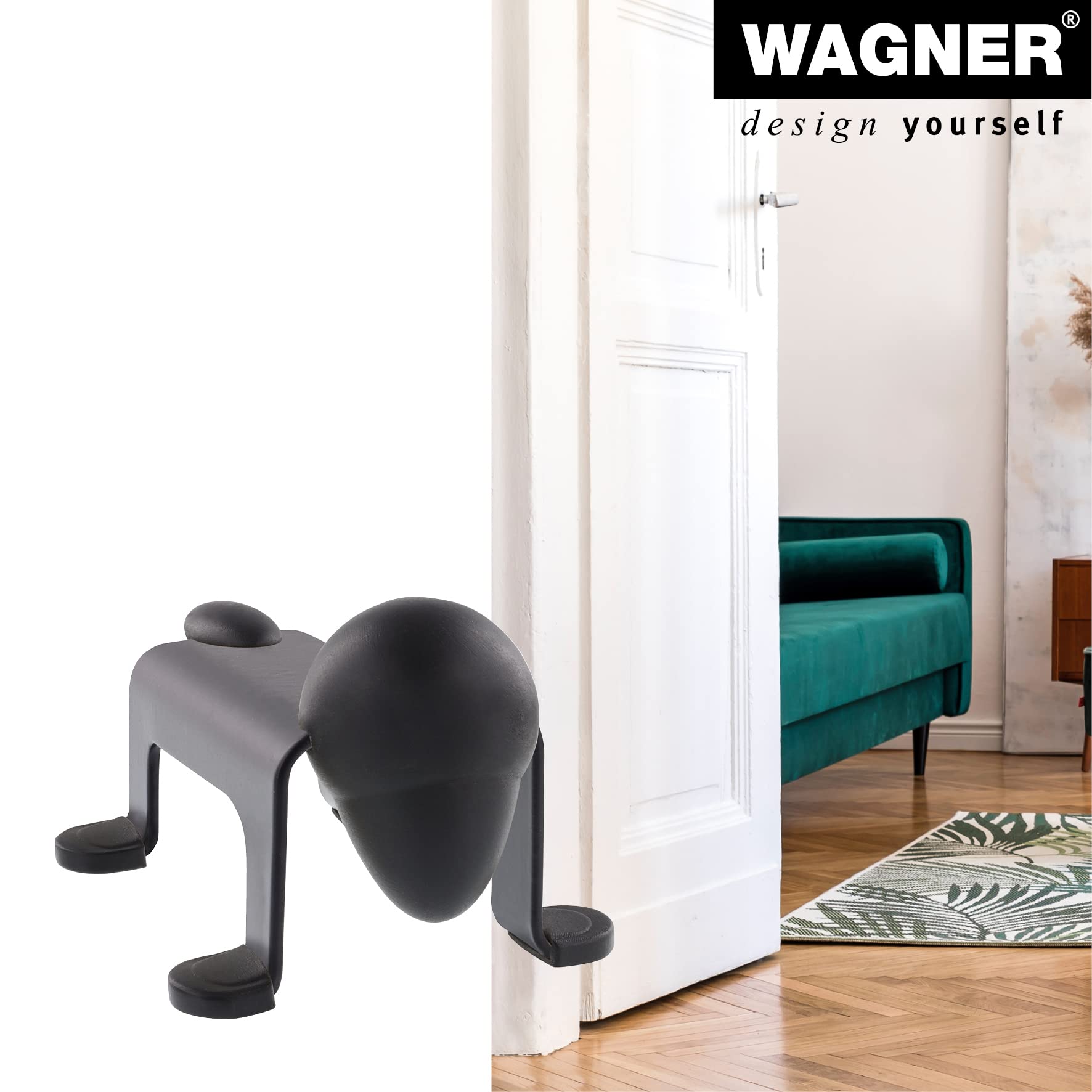 Wagner 15520801 Floor Door Stop Dog Door Stop, 105 x 70 x 60 mm, Black, for Standing Industrial Steel Coated - Image 3