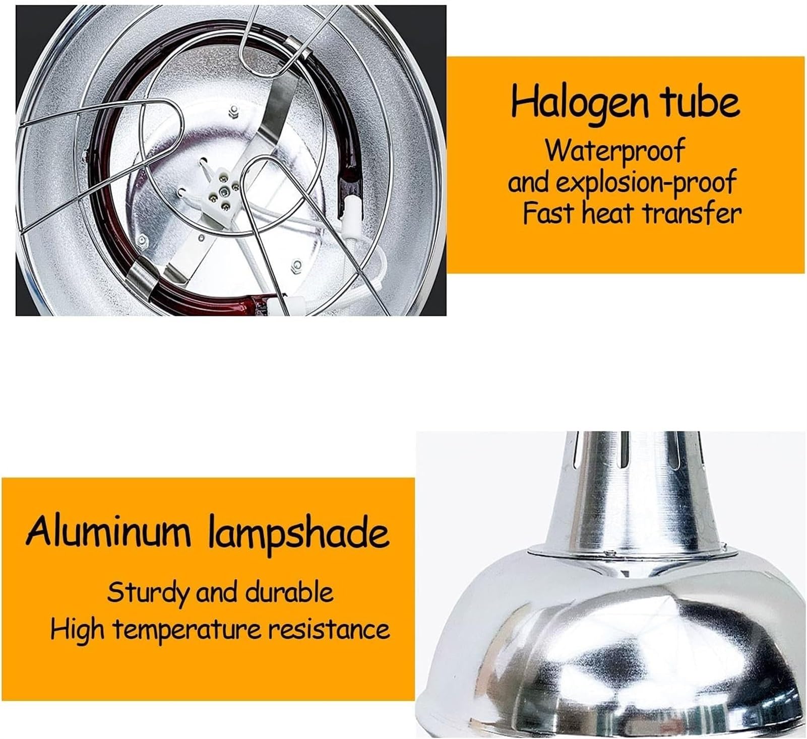 NEZIH Brooder lampa grzewcza dla szczeniaków, utrzymująca ciepło lampa dla kurnika, regulowana temperatura, oświetlenie grzewcze, na zimę, ze stopu aluminium, abażur + 100 ~ 300 W żarówka cieplna na