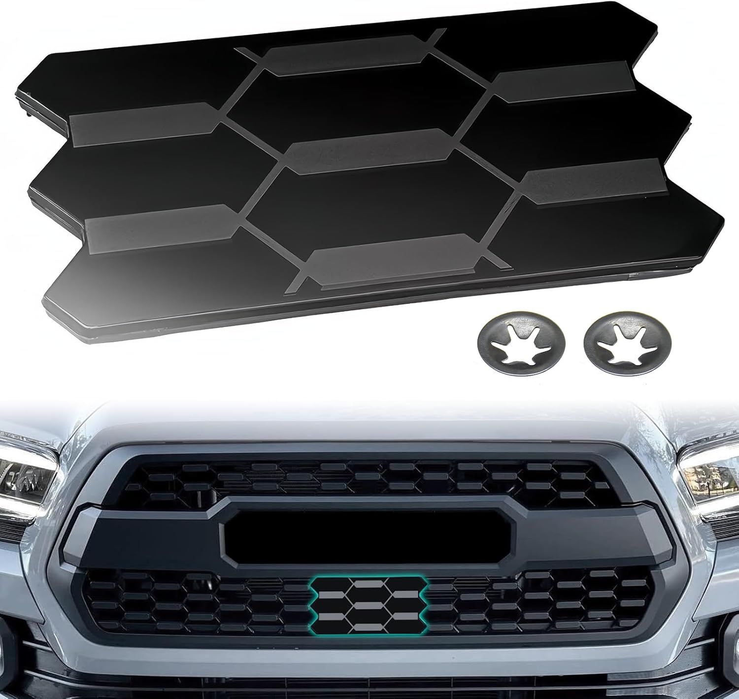 Grill Sensor Cover for 2016-2023 Tacoma TSS Sensor Garnish Cover TR D Pro Grille Insert Plate for 3rd Gen Tacoma Accessories