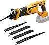 Reciprocating Saw Compatible with Dewalt 18V 20V, Brushless Cordless Wood Saw Electric, Electric Saws to Cut Metal, for PVC Cutting 4 Sawing Blades (No Battery)