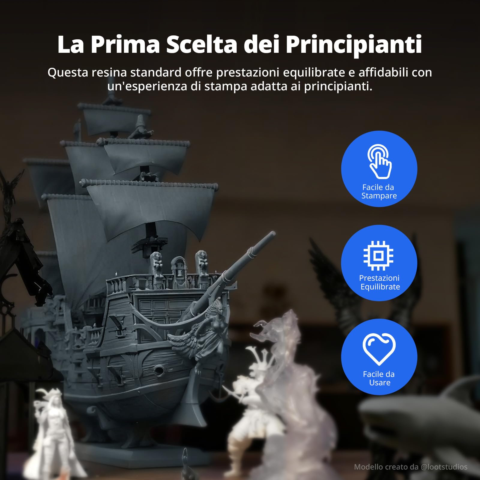 ANYCUBIC Resina Stampante 3D, Resine Standard Fotopolimerizzante UV 405 nm con Alta Precisione, Eccellente Fluidità e Solidificare Rapida per stampanti 3D 4K/8K LCD/DLP/SLA (Blu Trasparente, 1000g)