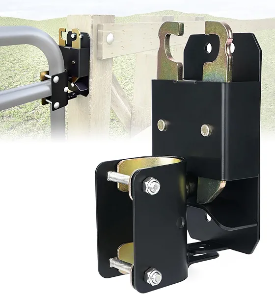 Lupar 2 Way Farm Gate Latch, Heavy-Duty Lockable Fence Latch with Self-Locking Nut, Black Livestock Gate Latch Compatible with Pastures, Stables, Ranches, Horse Corrals,Farms