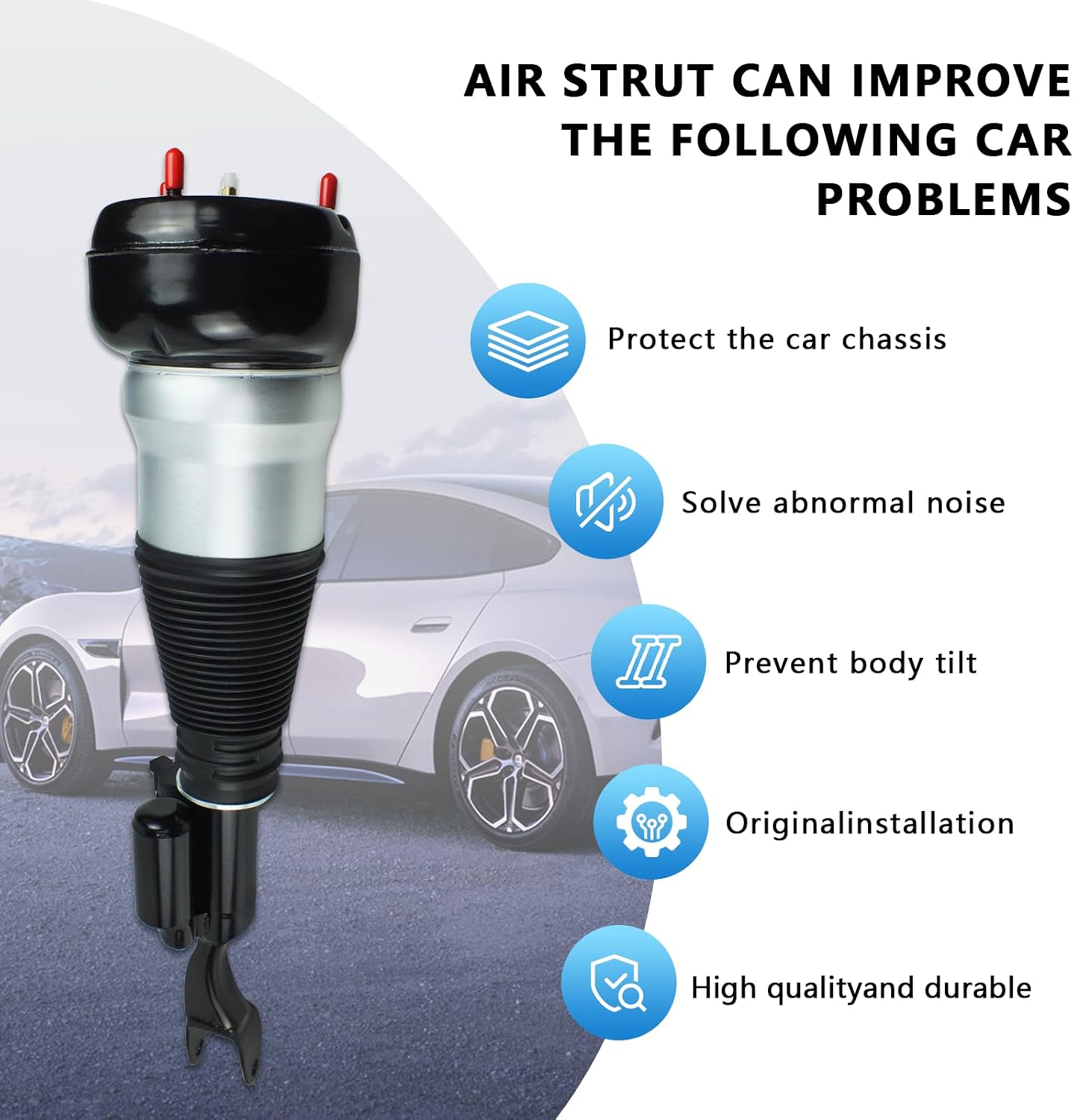 front right air strut suspension fit for benz s-class w222 4matic s450 s500 s500l s550 s560 4matic maybach s550 s560 4matic, oe 2223208213 2223209013