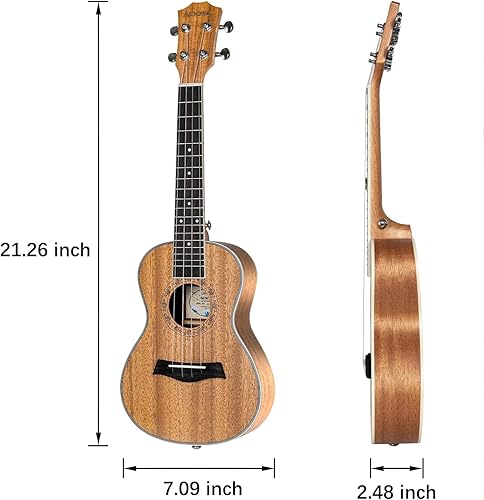 Miniatura 11 de AODSK Ukelele soprano para principiantes, kit de ukelele de 21 pulgadas con bolsa de concierto, correa, sintonizador de cuerda de nailon, 4 púas