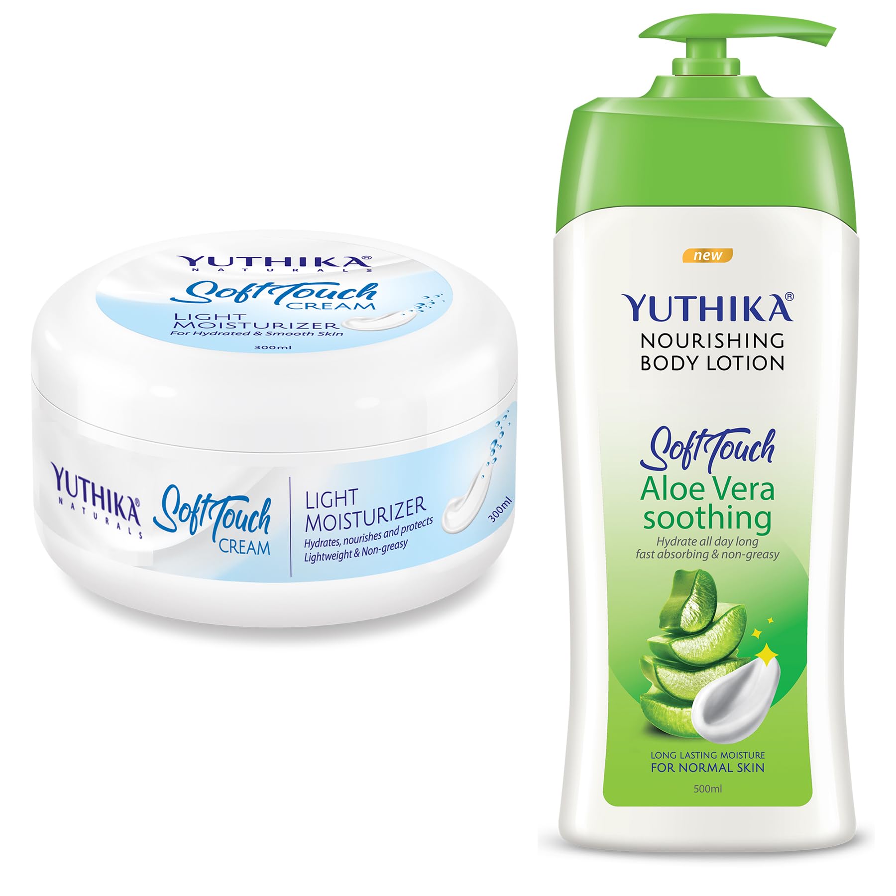 Yuthika Body Lotion AloeVera body lotion 500 ml & Soft Touch Face Cream 300 ml Hydrating Moisturizer for All Skin Types, for Men & Women, Face Moisturizer for Women, Cream for Dry Skin-image-49