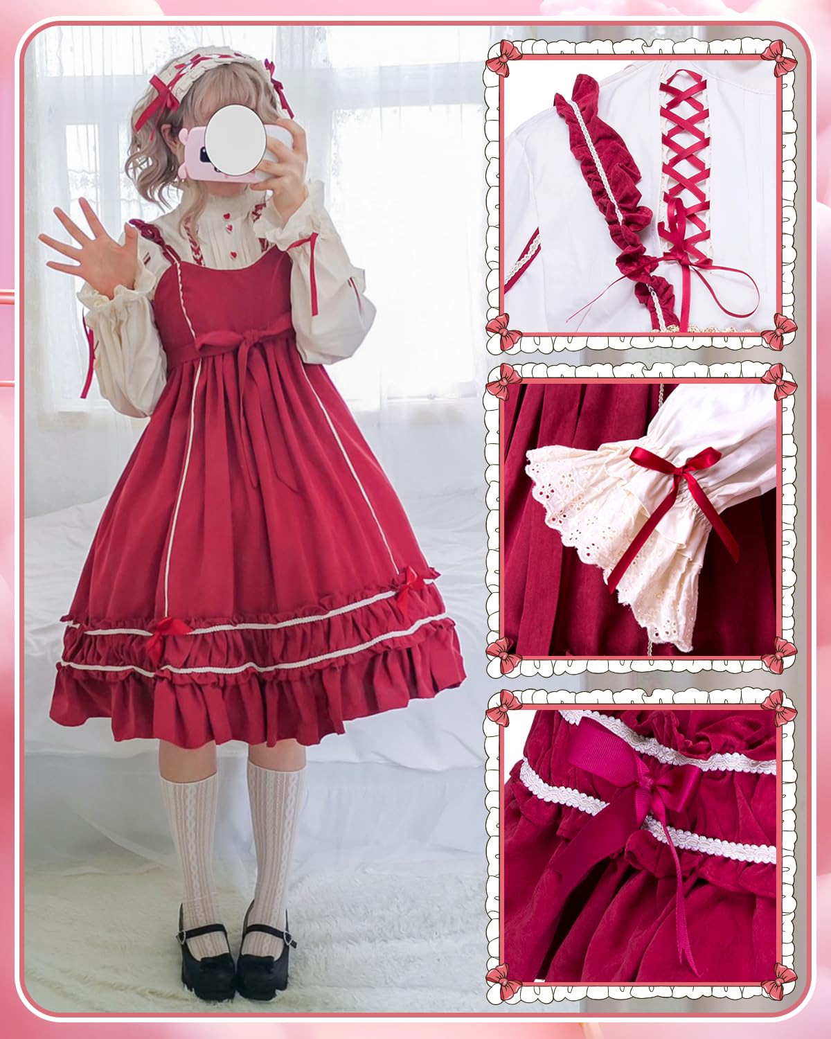 Amazon.co.jp: [JIURUN] ワンピース ロリータ 長袖 ゴスロリ コスプレ