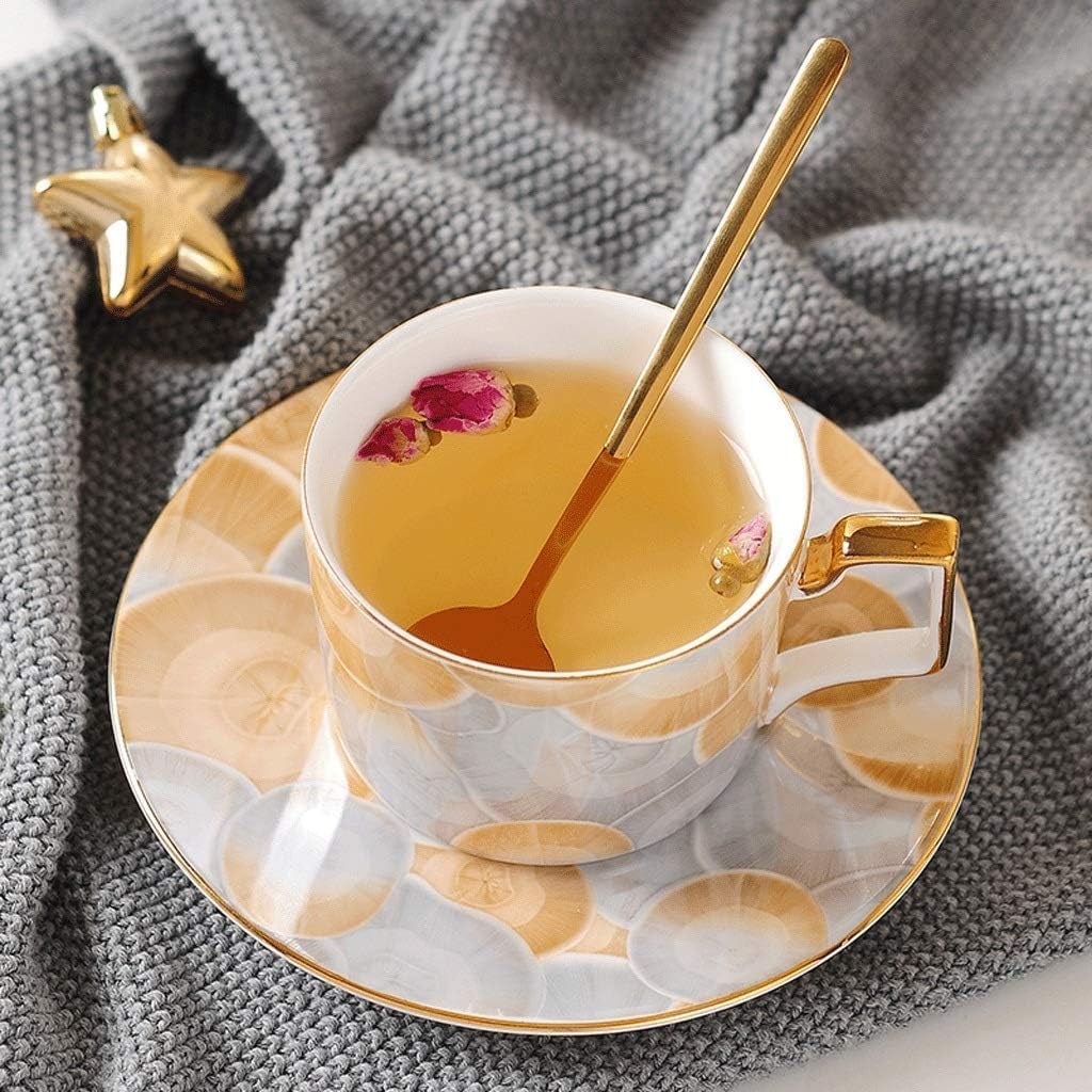 Ceramiczny kubek 250ml Marb Filiżanka do kawy i spodek Luksusowy angielski Afternoon Tea Czarna herbata Kwiatowy kubek do herbaty Zestaw do herbaty