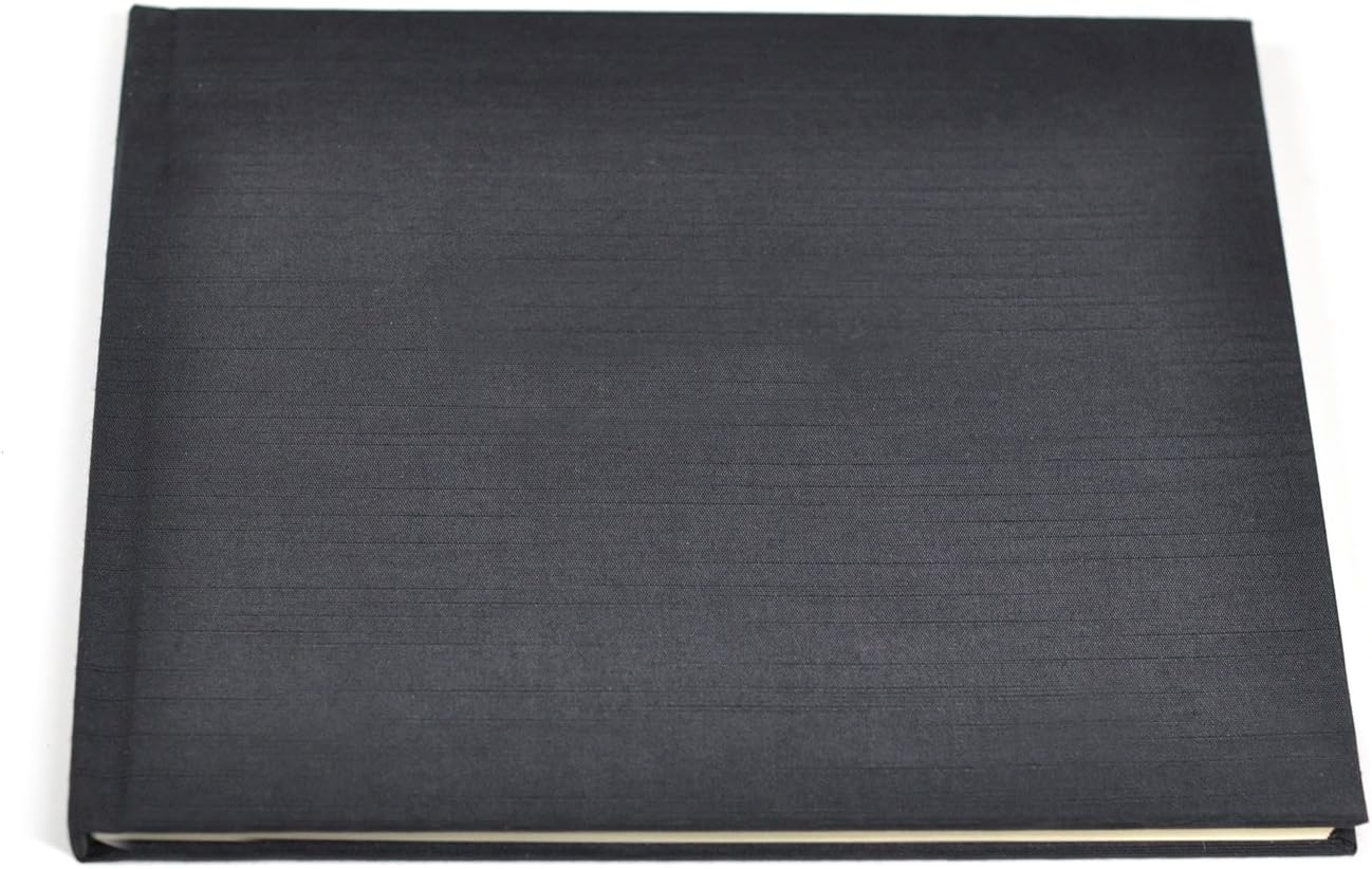 Unlined Guest Book or Memory Book with Blank Pages - Black Satin