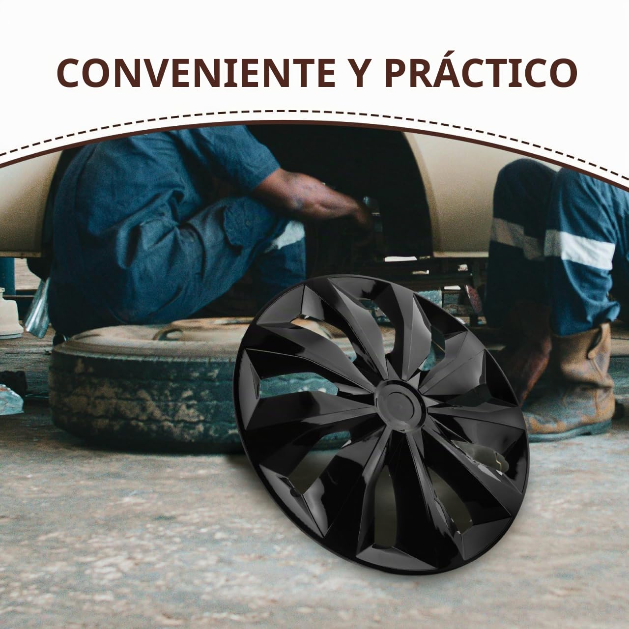 ULTECHNOVO Tapacubos De Coche De 16.37 Pulgadas Cubiertas De Cubo De Rueda De Plástico para Instalación Sin Herramientas Accesorios Exteriores para SUV Y Reemplazo De Tapacubos