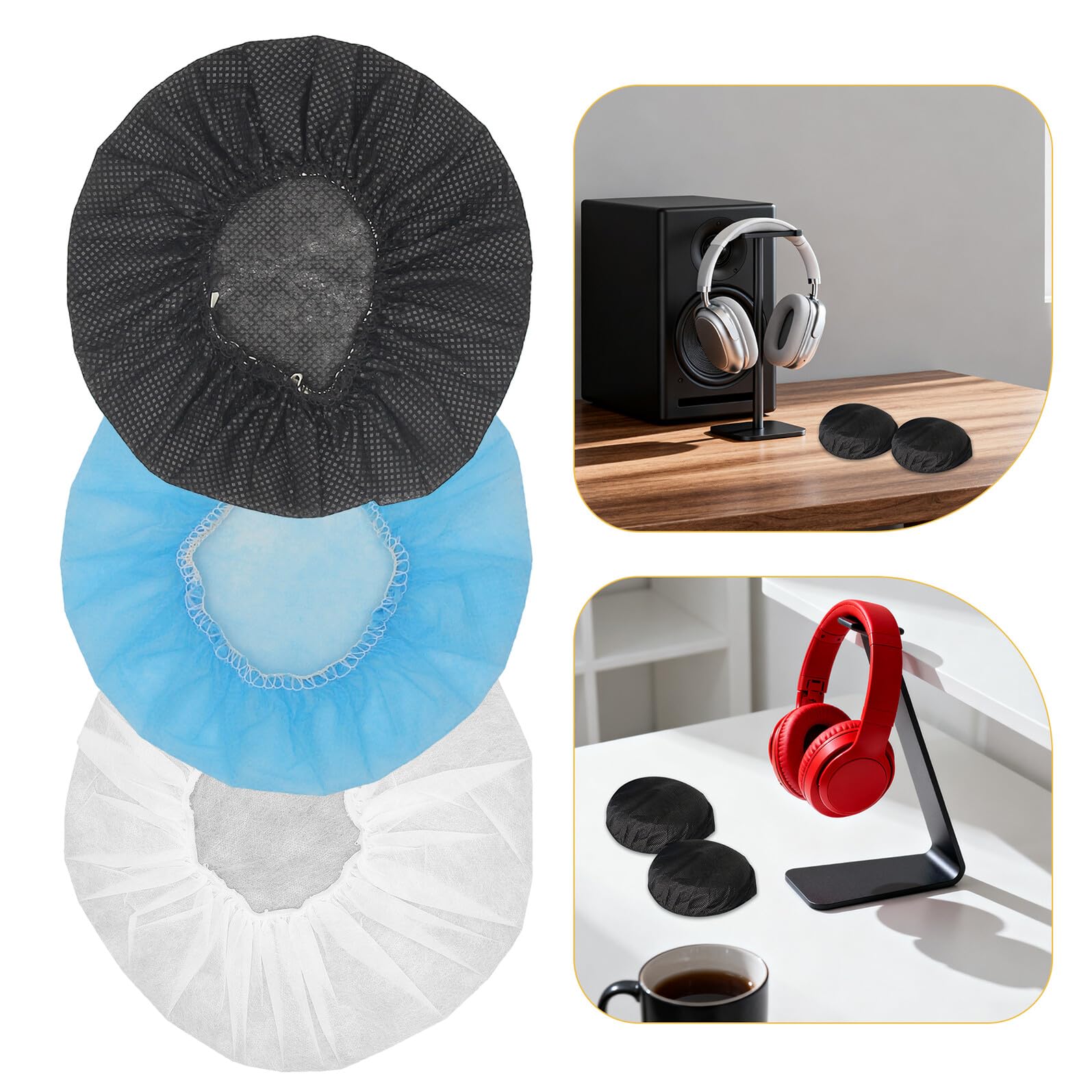 300 Pezzi Copri Auricolari Cuffie in Tessuto Non Tessuto Protezione per Cuscinetti Over-ear Gaming Palestra e Aviatore Morbidi Traspiranti e Facili da Sostituire Compatibili con