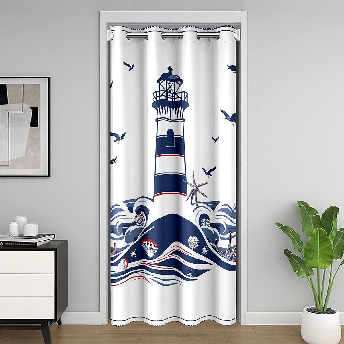 Rideau de porte ancre occultant anti-lumière 132x213 cm pour assombrir une chambre