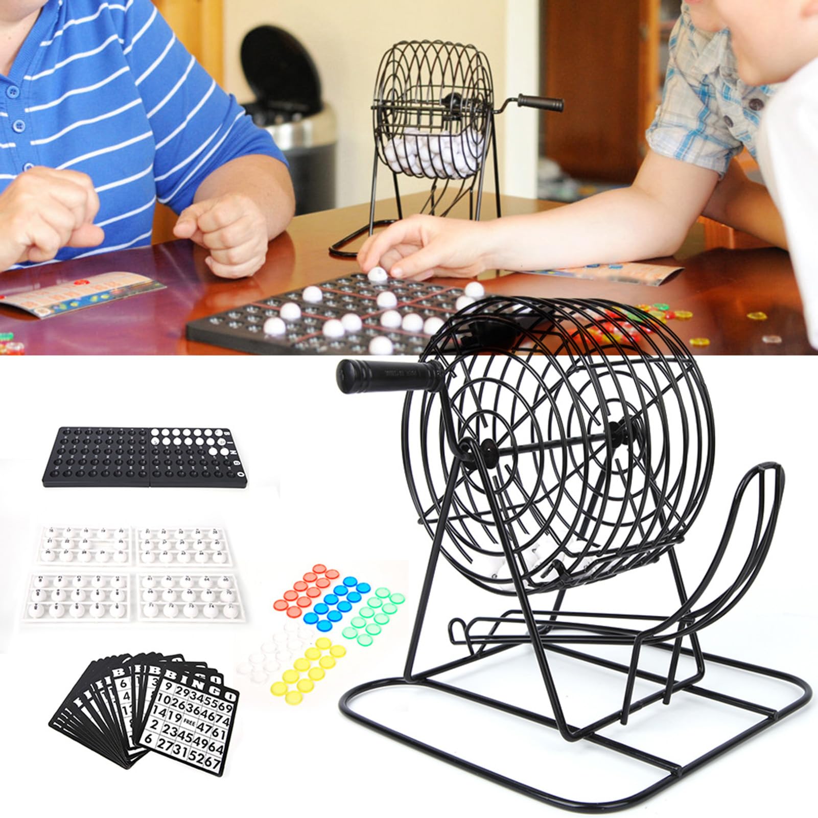 Jeu de Bingo, Jeu Bingo Boules Porte-Bonheur 75 pièces 15 mm Machine à loterie fêtes Loterie Automatique Jeu Loto Bingo pour Famille, Groupe, animations dans Bars