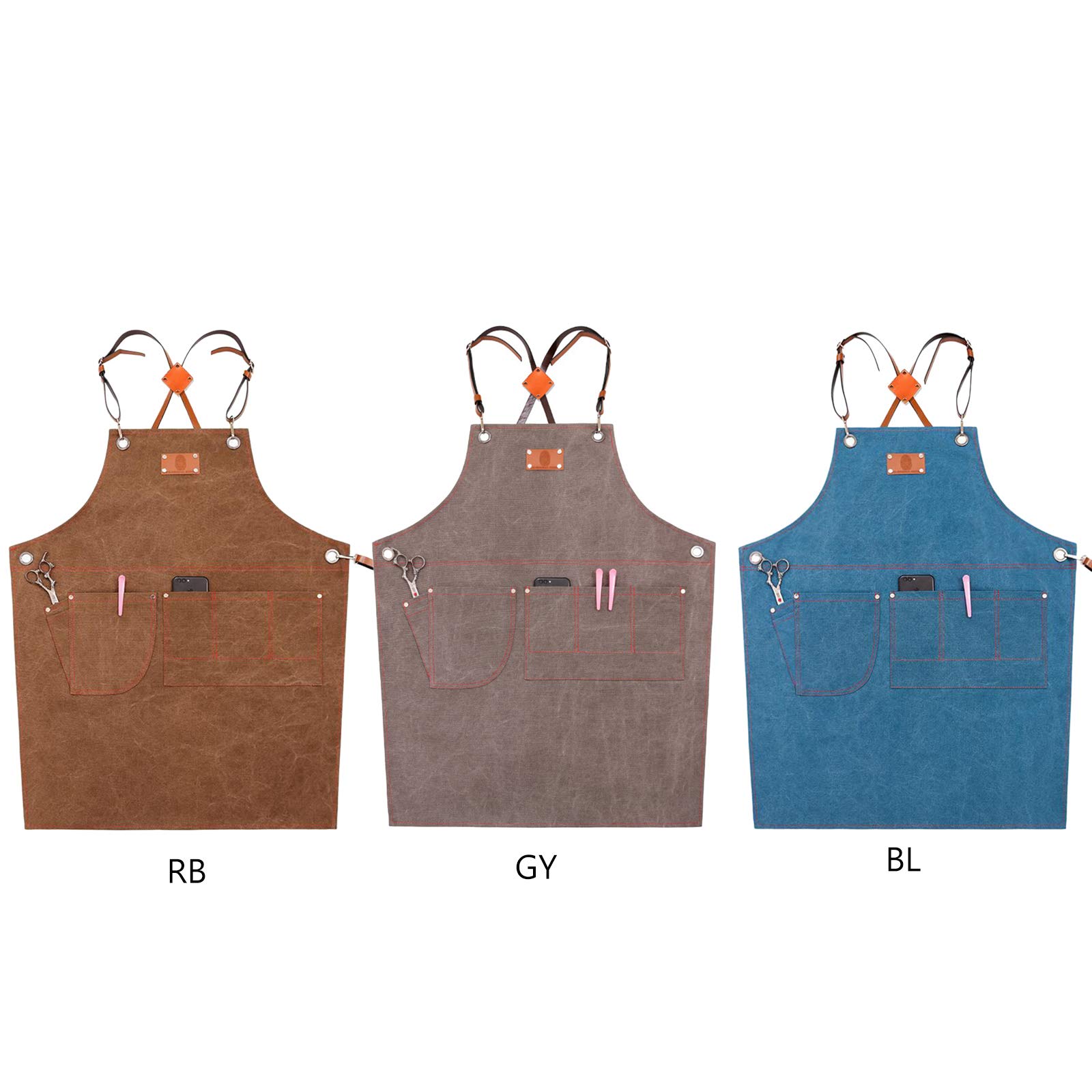 Grembiule da cucina in cotone, con schienale a croce, regolabile, da cucina, da cucina