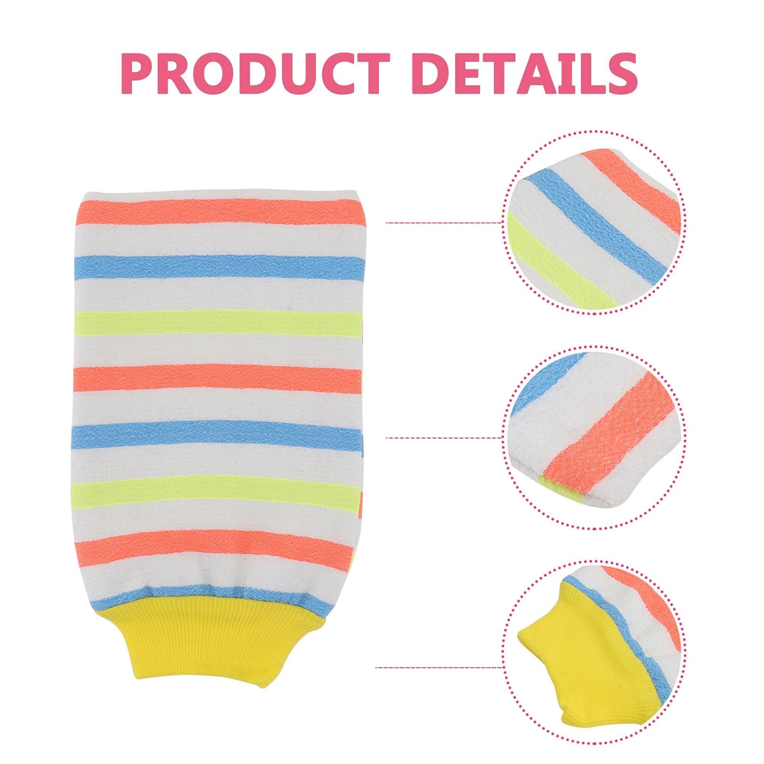 Generic 4pcs Exfoliating Gloves Bath Wash Towels Body Scrubber Gloves Made of Fabric for Shower and Bathroom Use to Make Skin Smooth and Remove Body Dirt Suitable